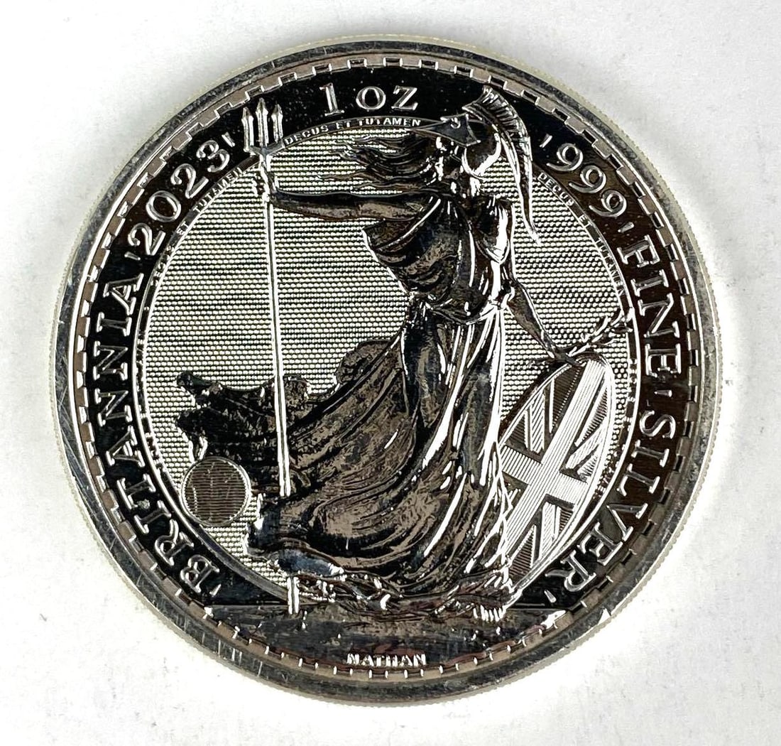 2023 Great Britain 2 Pound Britannia 1 oz 999 Fine Silver Coin (1 of 2)