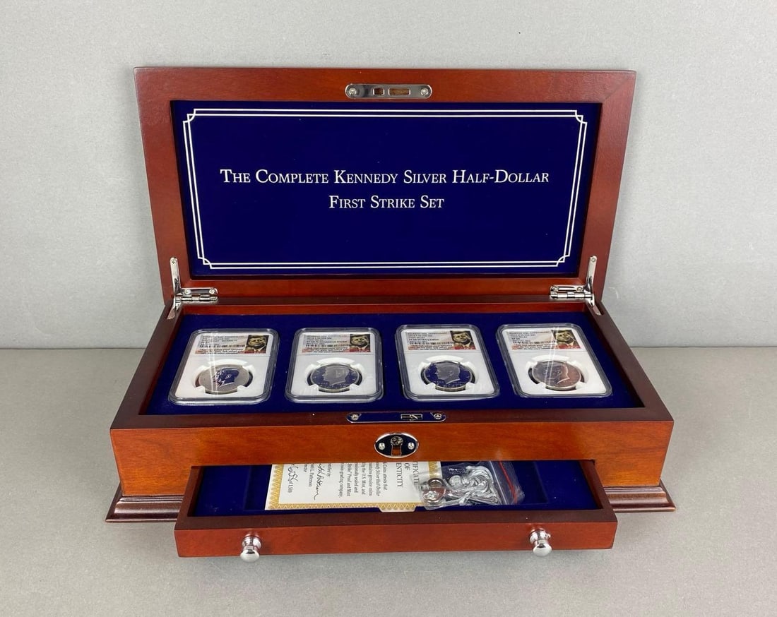 The Complete NGC Graded Kennedy Silver Half Dollar First Strike set: In-House Shipping Option: If you would like to use our in-house shipping service, please select “Arrange My Own Shipping” when paying your invoice. After payment, our in-house shipping team wi