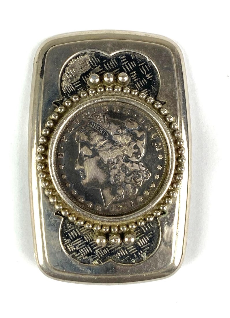1889 US Morgan Silver Dollar Belt Buckle (1 of 2)
