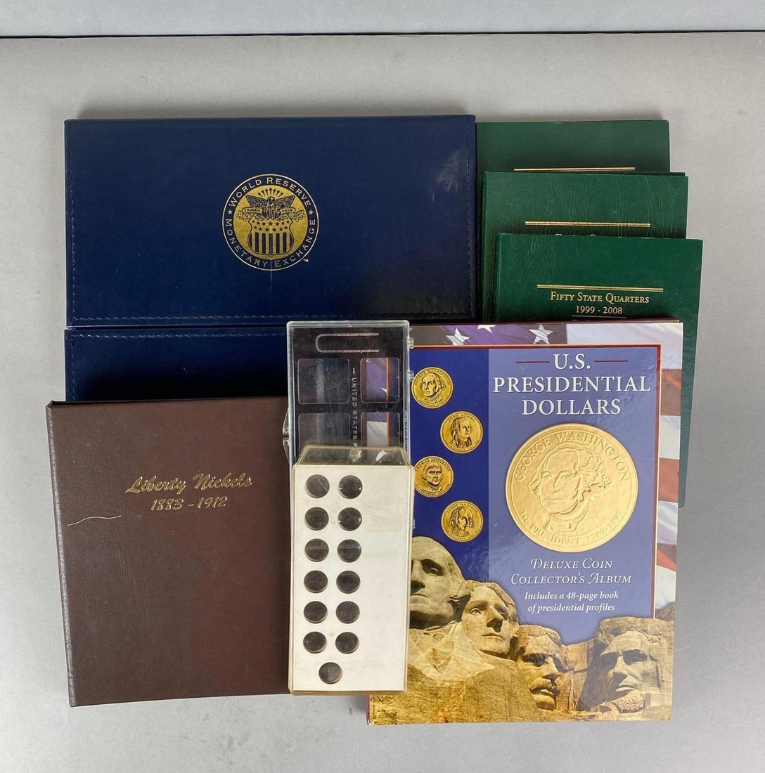 Group of 6 Assorted Empty Coin Albums and More: In-House Shipping Option: If you would like to use our in-house shipping service, please select “Arrange My Own Shipping” when paying your invoice. After payment, our in-house shipping team wi