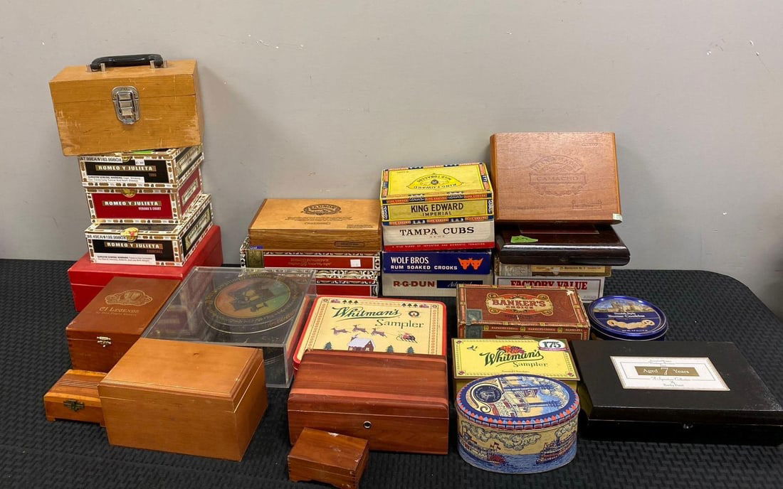Group of Assorted Tins and Cigar Boxes (1 of 4)