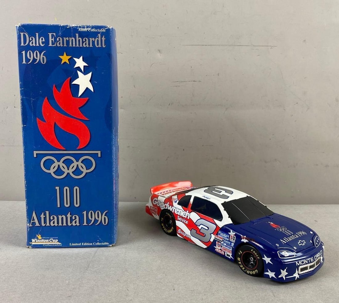 1996 Action Dale Earnhardt Olympic Atlanta 1/24 Scale Monte Carlo Die Cast Vehicle Coin Bank: In-House Shipping Option: If you would like to use our in-house shipping service, please select “Arrange My Own Shipping” when paying your invoice. After payment, our in-house shipping team wi
