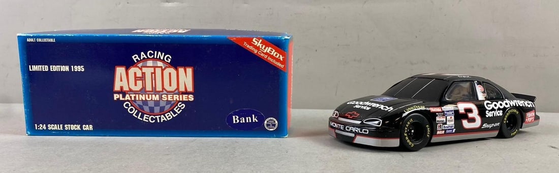 1995 Action Dale Earnhardt 1/24 Scale Monte Carlo Die Cast Vehicle Coin Bank: In-House Shipping Option: If you would like to use our in-house shipping service, please select “Arrange My Own Shipping” when paying your invoice. After payment, our in-house shipping team wi