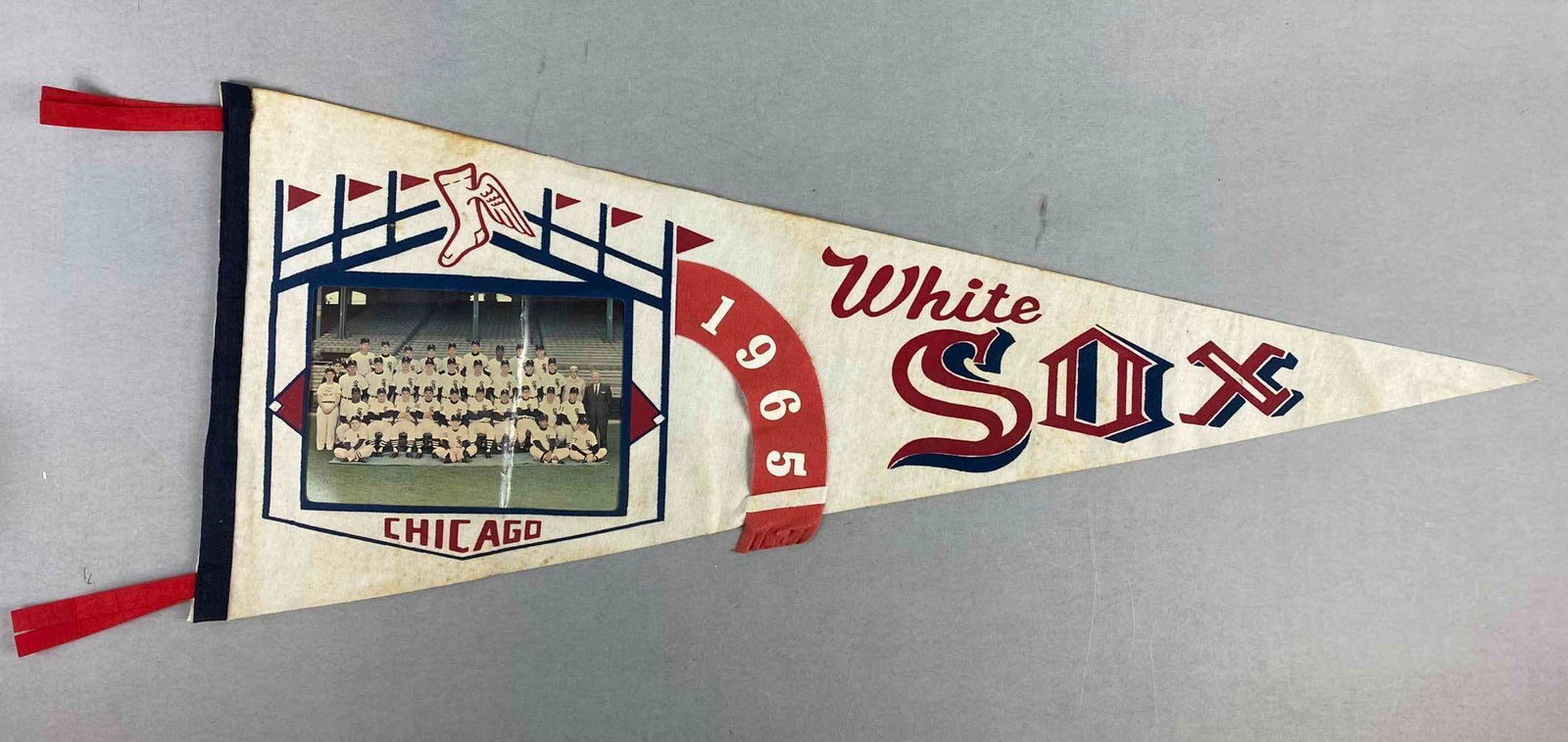 Vintage 1965 Chicago White Sox Baseball Team Pennant: In-House Shipping Option: If you would like to use our in-house shipping service, please select “Arrange My Own Shipping” when paying your invoice. After payment, our in-house shipping team wi