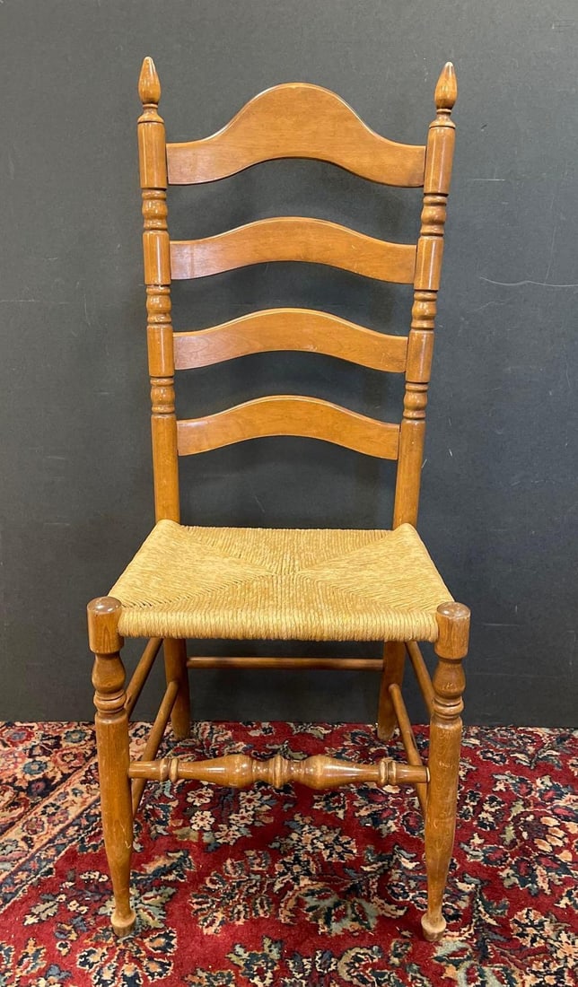 Vintage Ladder-Back Chair with Rush Seat (1 of 3)