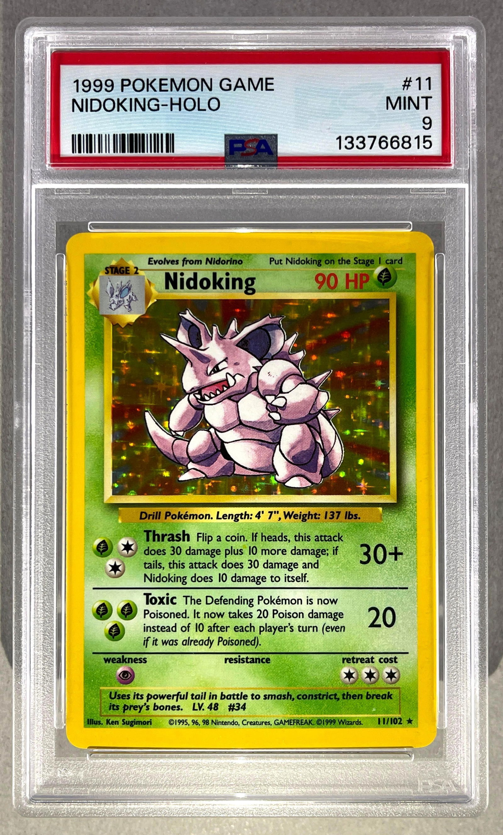 1999 Pokemon Game Nidoking - Holo #11 PSA 9 (1 of 2)