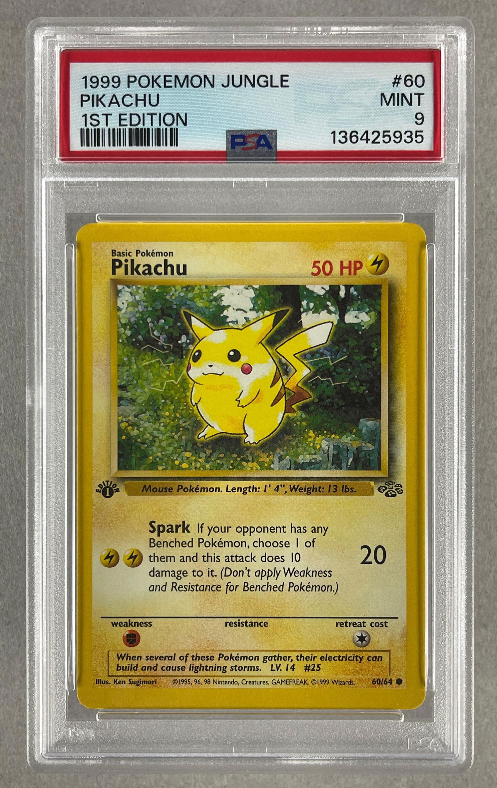 1999 Pokemon Jungle Pikachu #60 1st Edition PSA 9 (1 of 2)