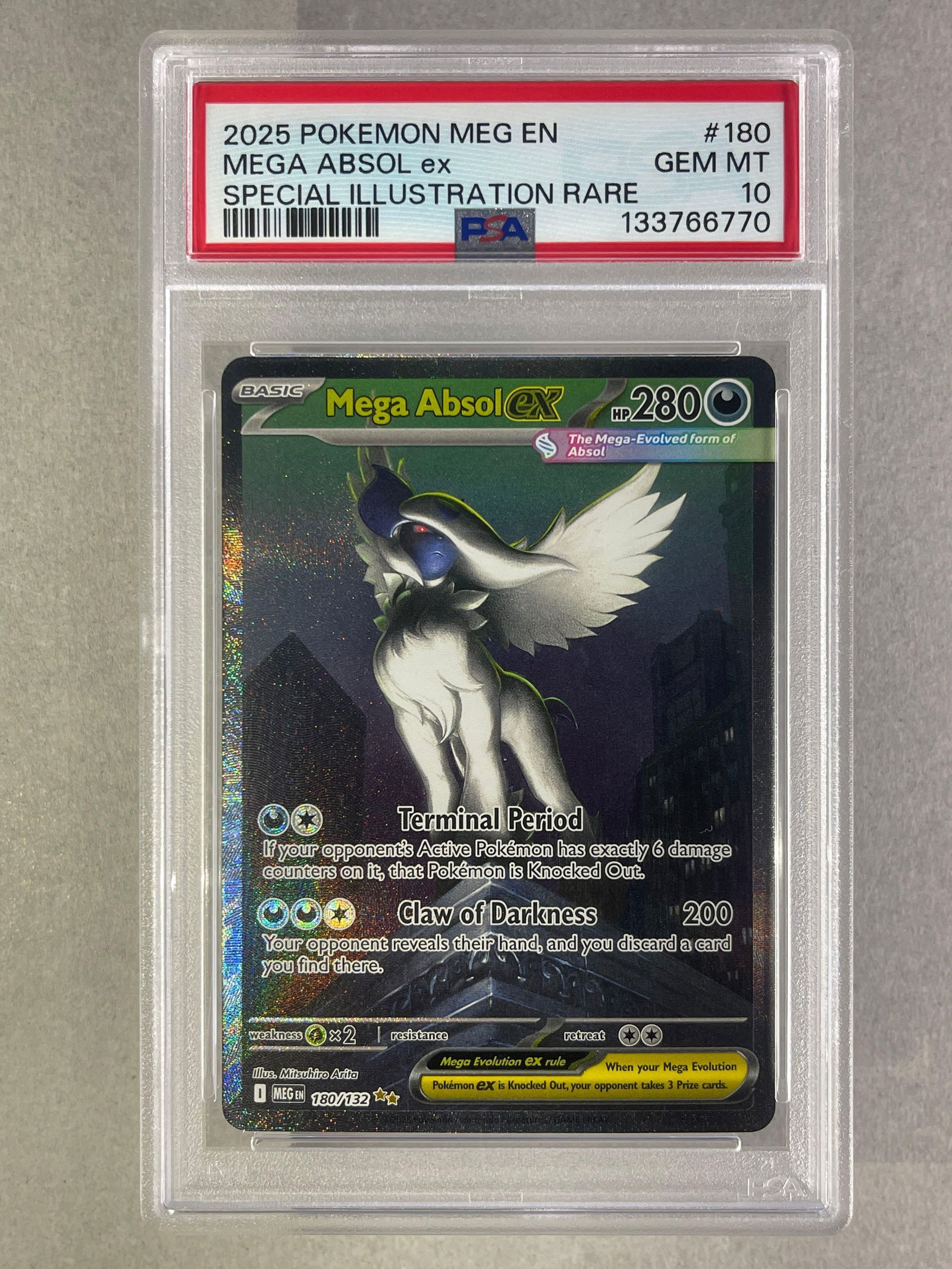 Rare 2025 Pokemon Meg EN Mega Ebsol EX Special Illustration #180 PSA 10: Rare 2025 Pokemon Mega Evolution Mega Ebsol EX Special Illustration #180 PSA 10