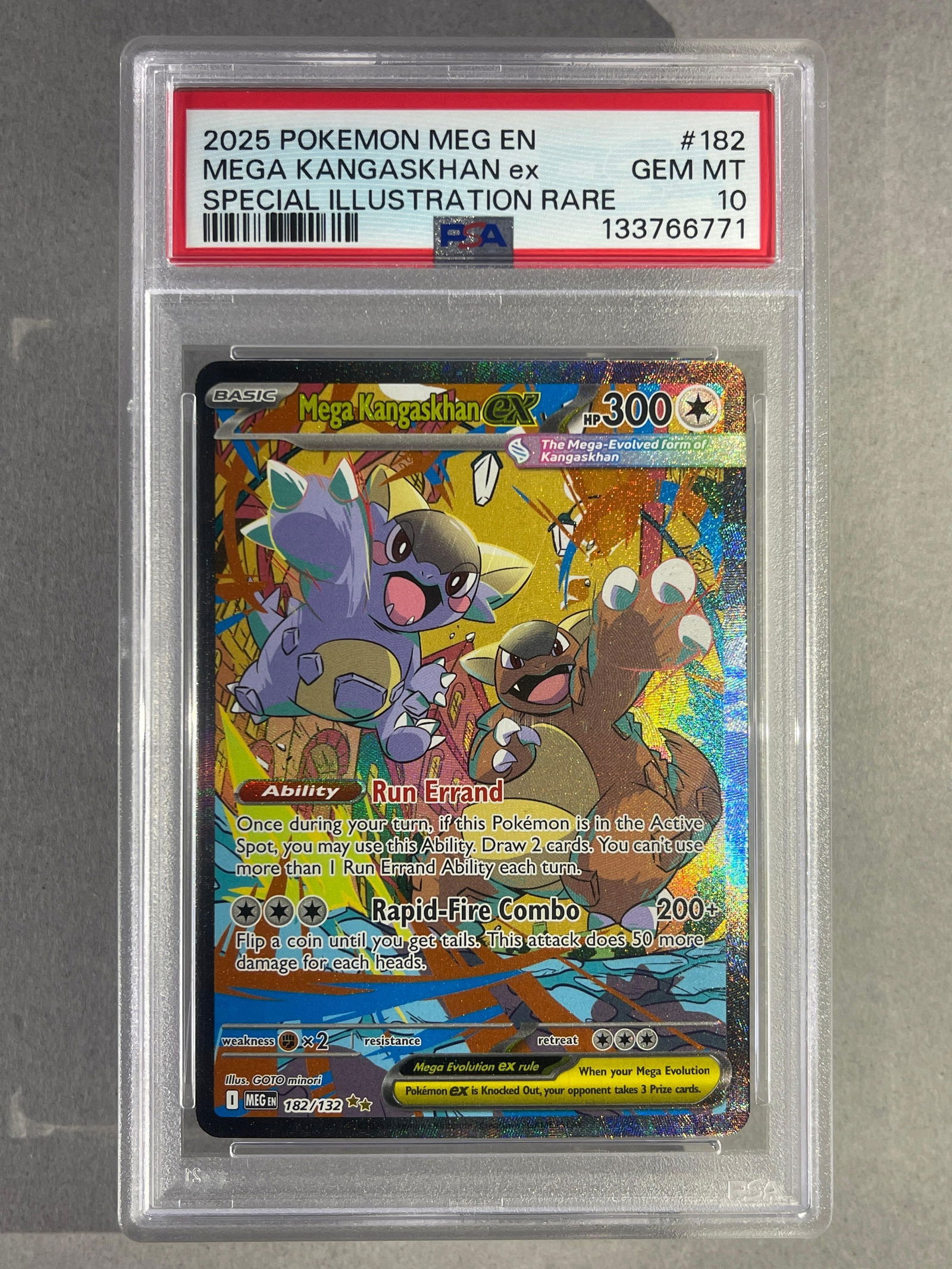 Rare 2025 Pokemon Meg EN Mega Kangaskhan EX Special Illustration #182 PSA 10 (1 of 2)