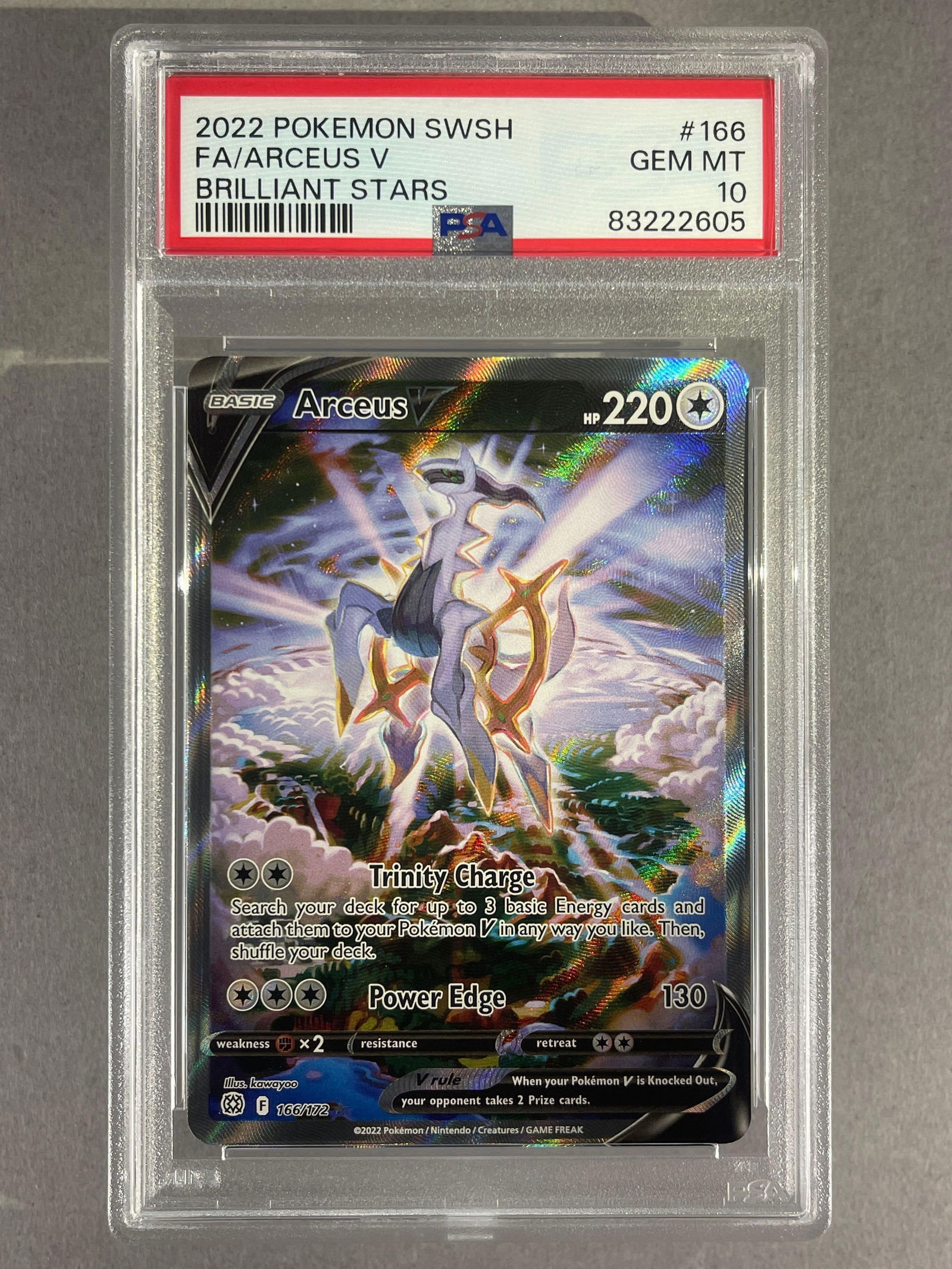 2022 Pokemon SWSH FA Arceus V #166 PSA 10 (1 of 2)