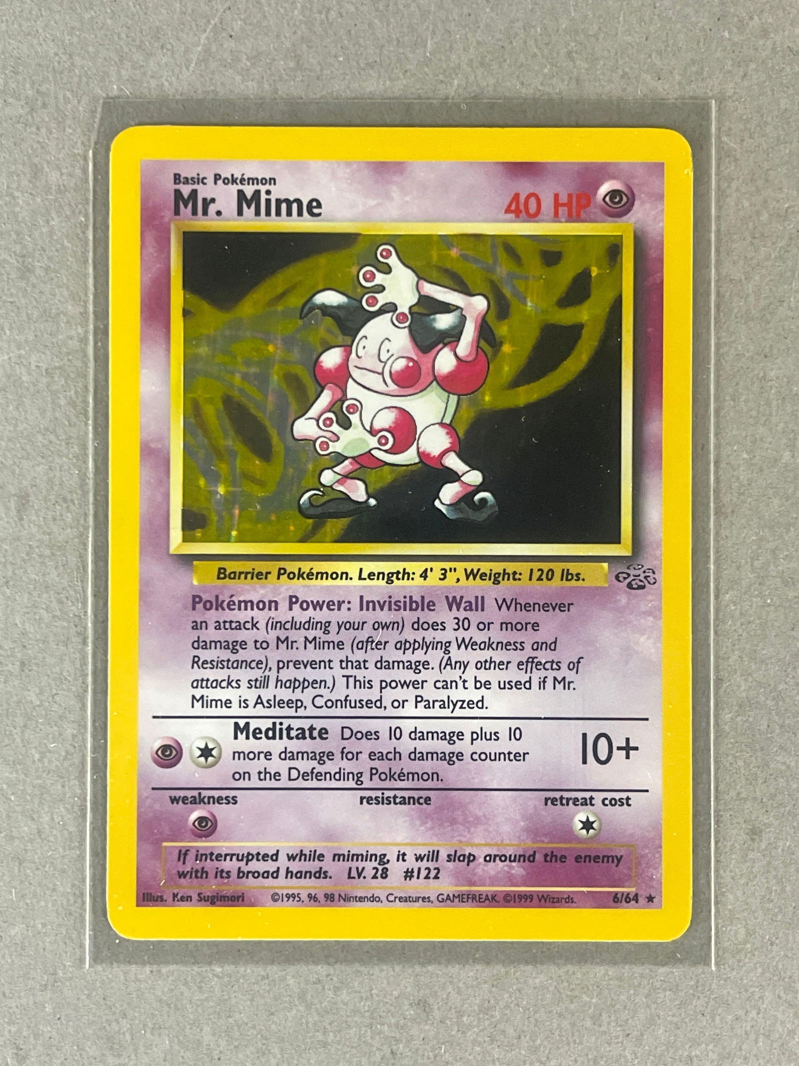 1999 Pokemon Jungle Mr. Mime Holo #6: 1999 Pokemon Jungle Mr. Mime Holo #6