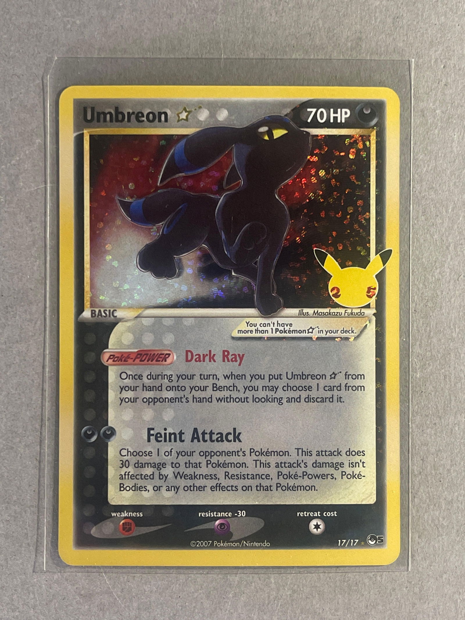 2021 Pokeman Celebration Classic Collection Umbreon Gold Star #17: Rare, 2021 Pokeman Celebration Classic Collection Umbreon Gold Star #17, Mint, Sharp card, Ready to Grade