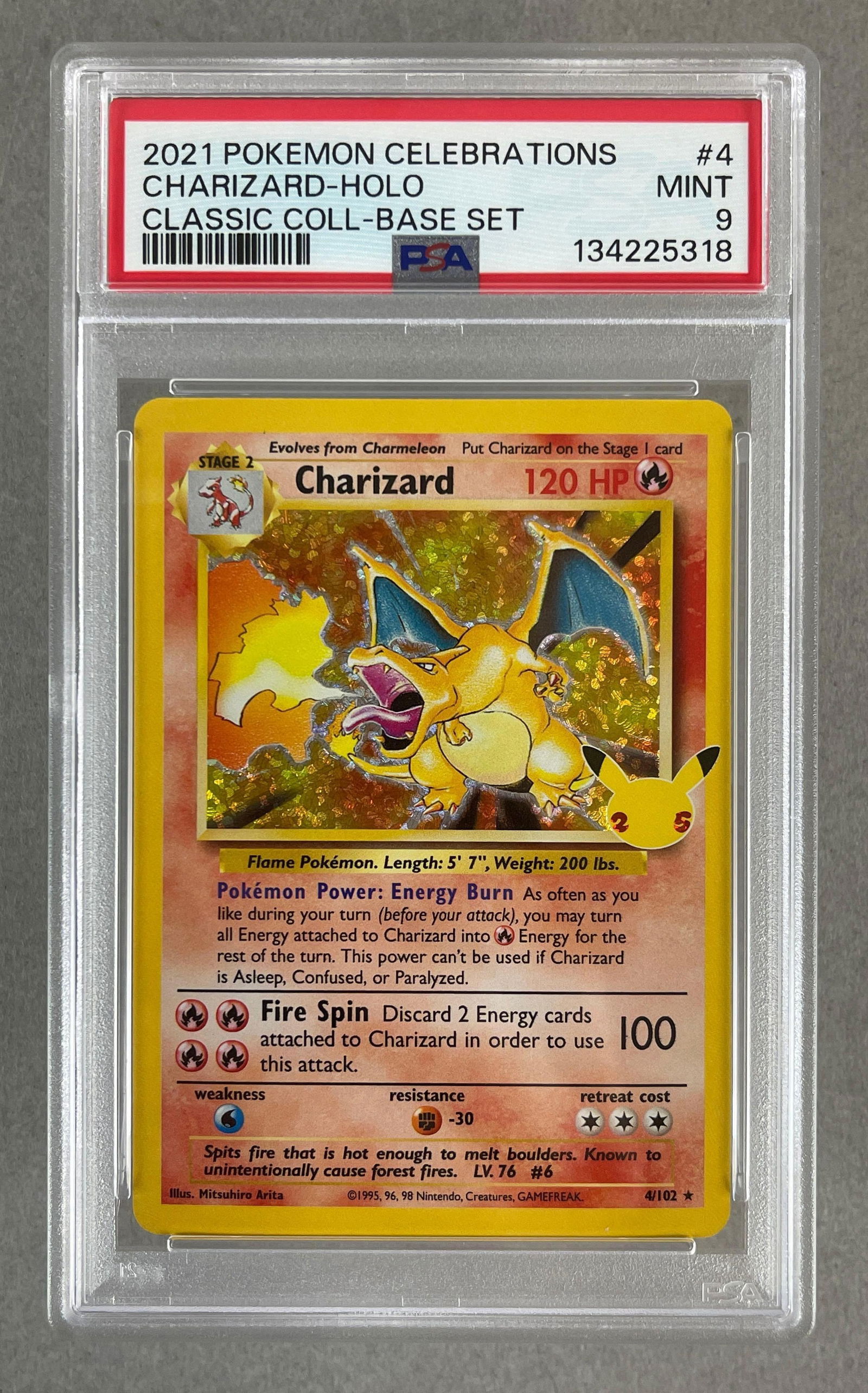 2021 Pokemon Celebrations Classic Collection - Base Set Holo Charizard #4 PSA 9 (1 of 2)