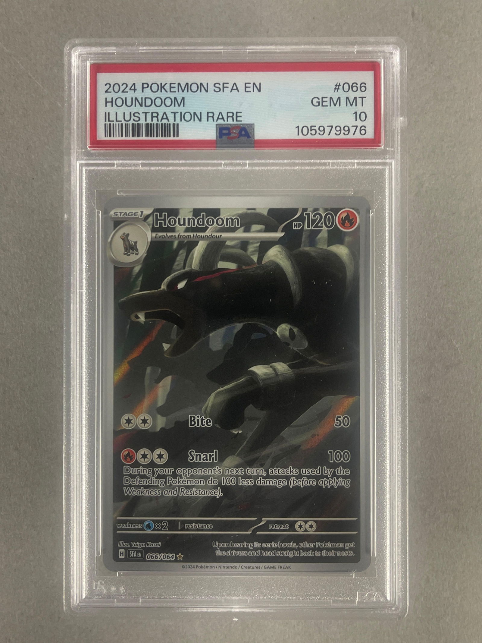 2024 Pokemon SFA Illustration Rare Houndoom #066 PSA 10: 2024 Pokemon SFA Illustration Rare Houndoom #066 PSA 10