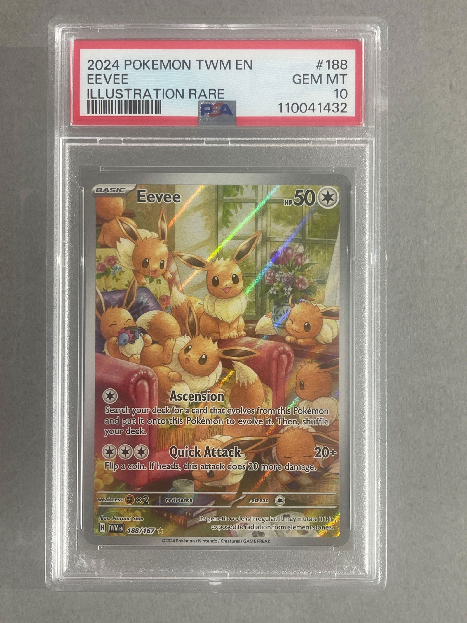 2024 Pokemon TWM Illustration Rare Eevee #188 PSA 10 (1 of 2)