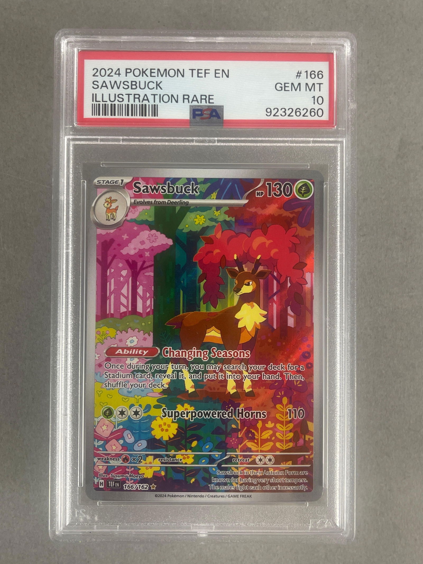 2024 Pokemon TEF Illustion Rare Sawbuck #166 PSA 10 (1 of 2)