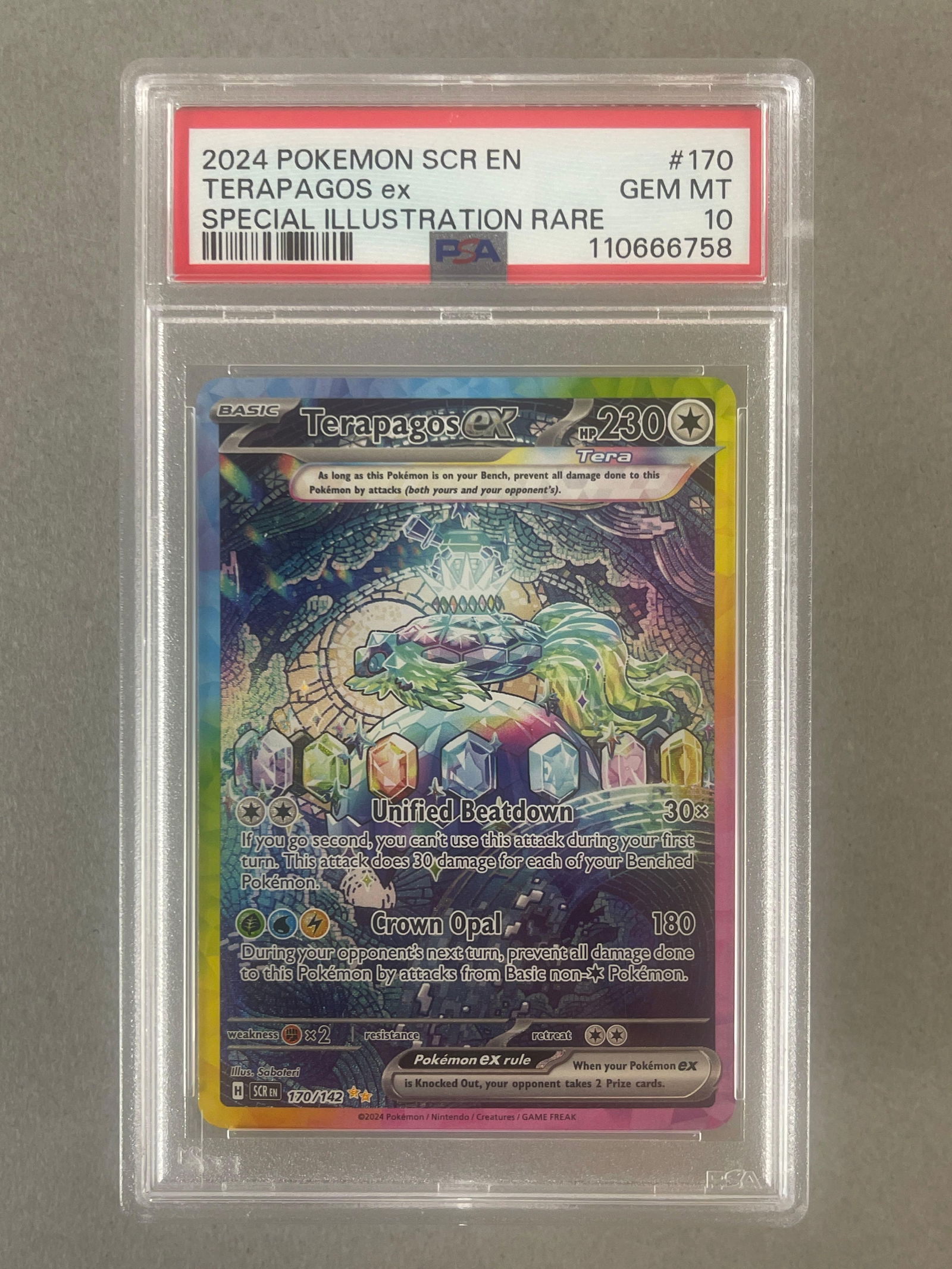 2024 Pokemon SCR Special Illustartion Rare Terapagos ex #170 PSA 10: 2024 Pokemon SCR Special Illustartion Rare Terapagos ex #170 PSA 10