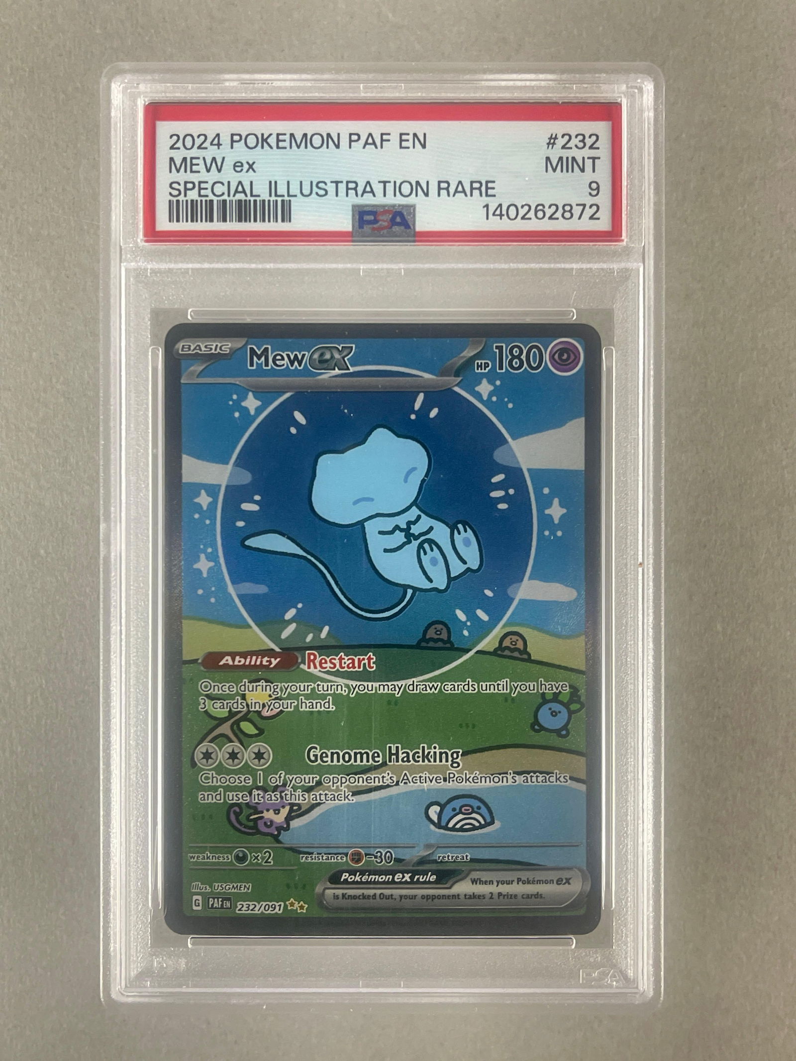 2024 Pokemon PAF Special Illustration Rare Mew ex #232 PSA 9 (1 of 2)