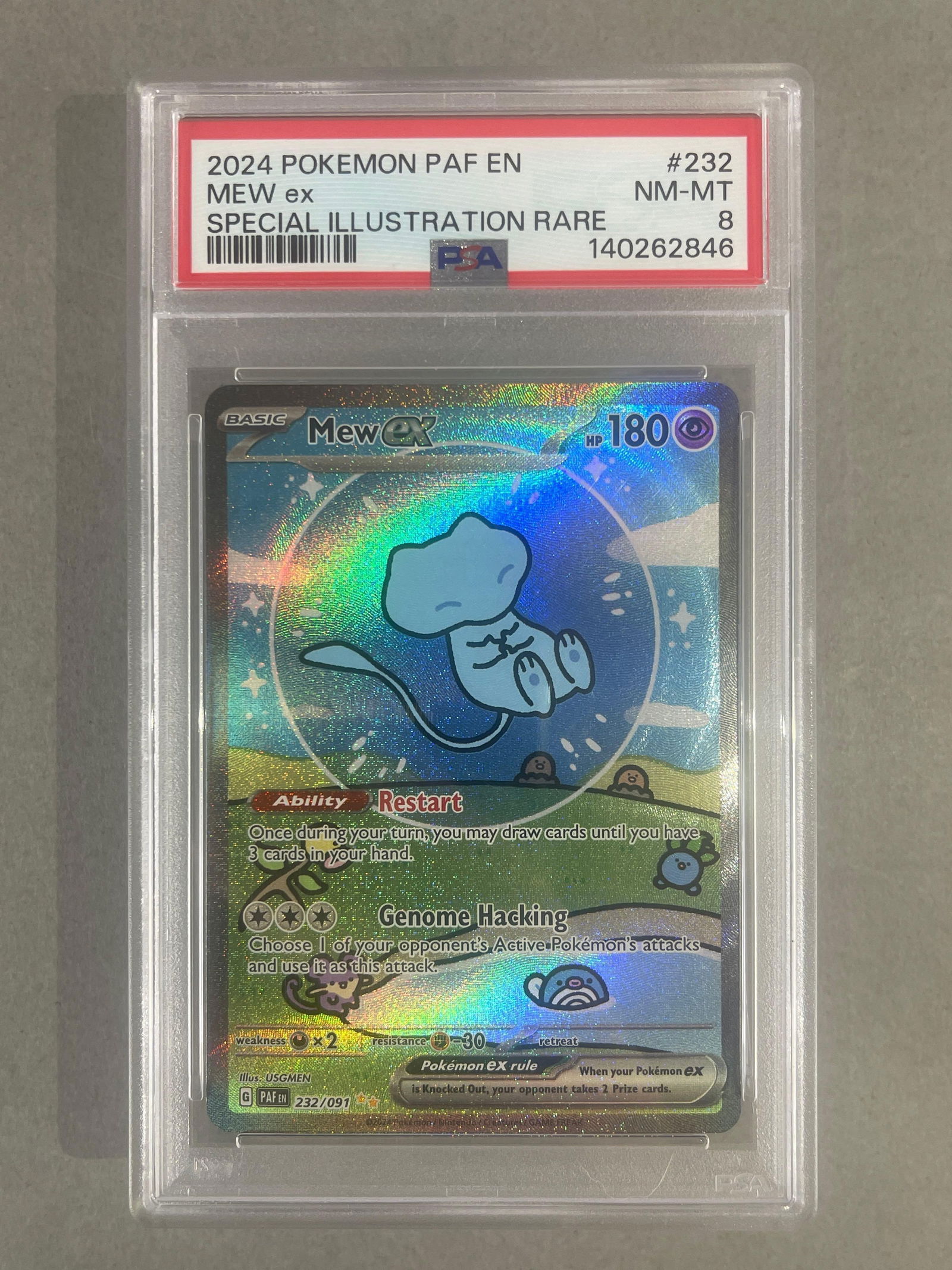 2024 Pokemon PAF Special Illustration Rare Mew ex #232 PSA 8 (1 of 2)