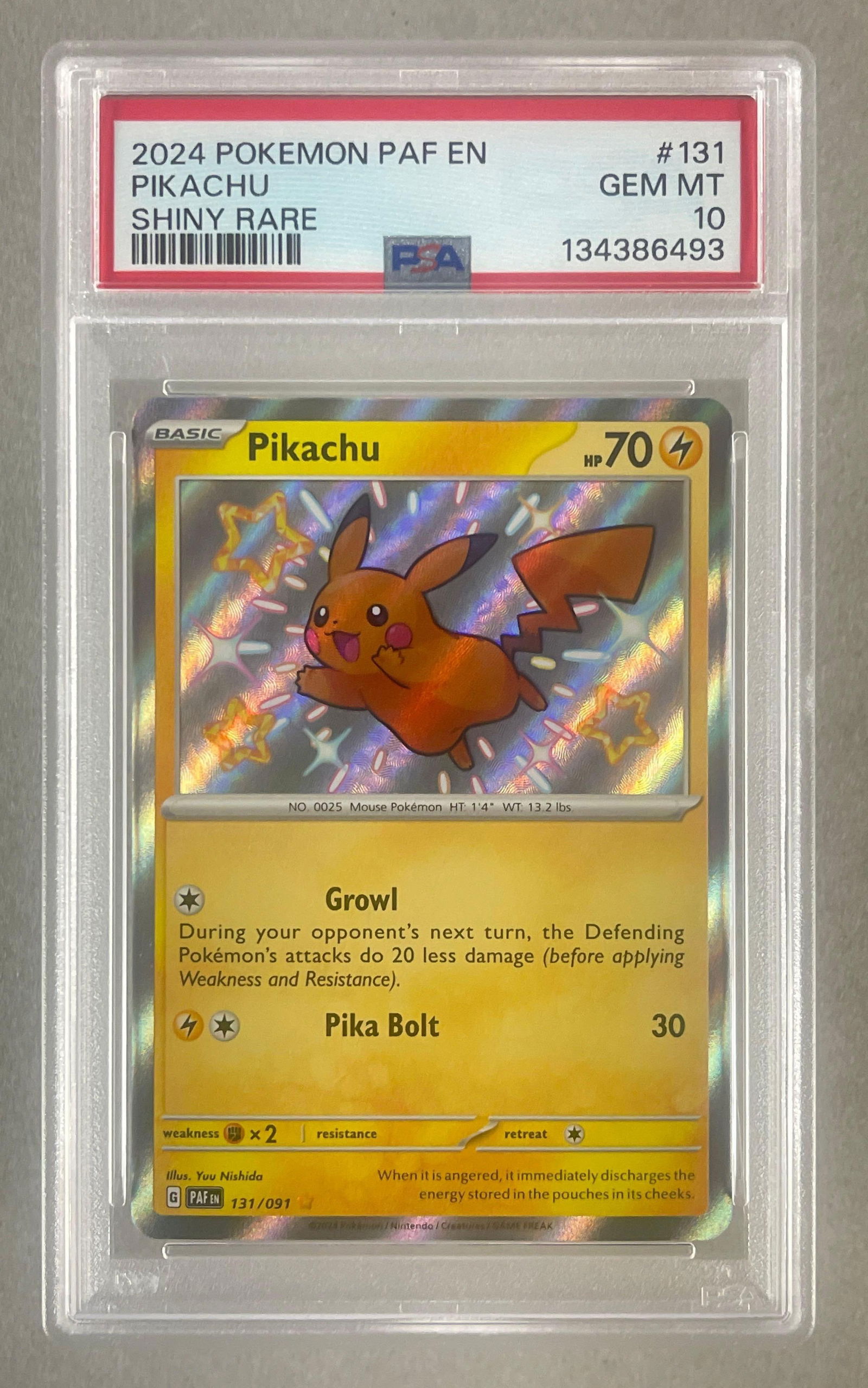 2024 Pokemon PAF Shiny Rare Pikachu #131 (1 of 2)