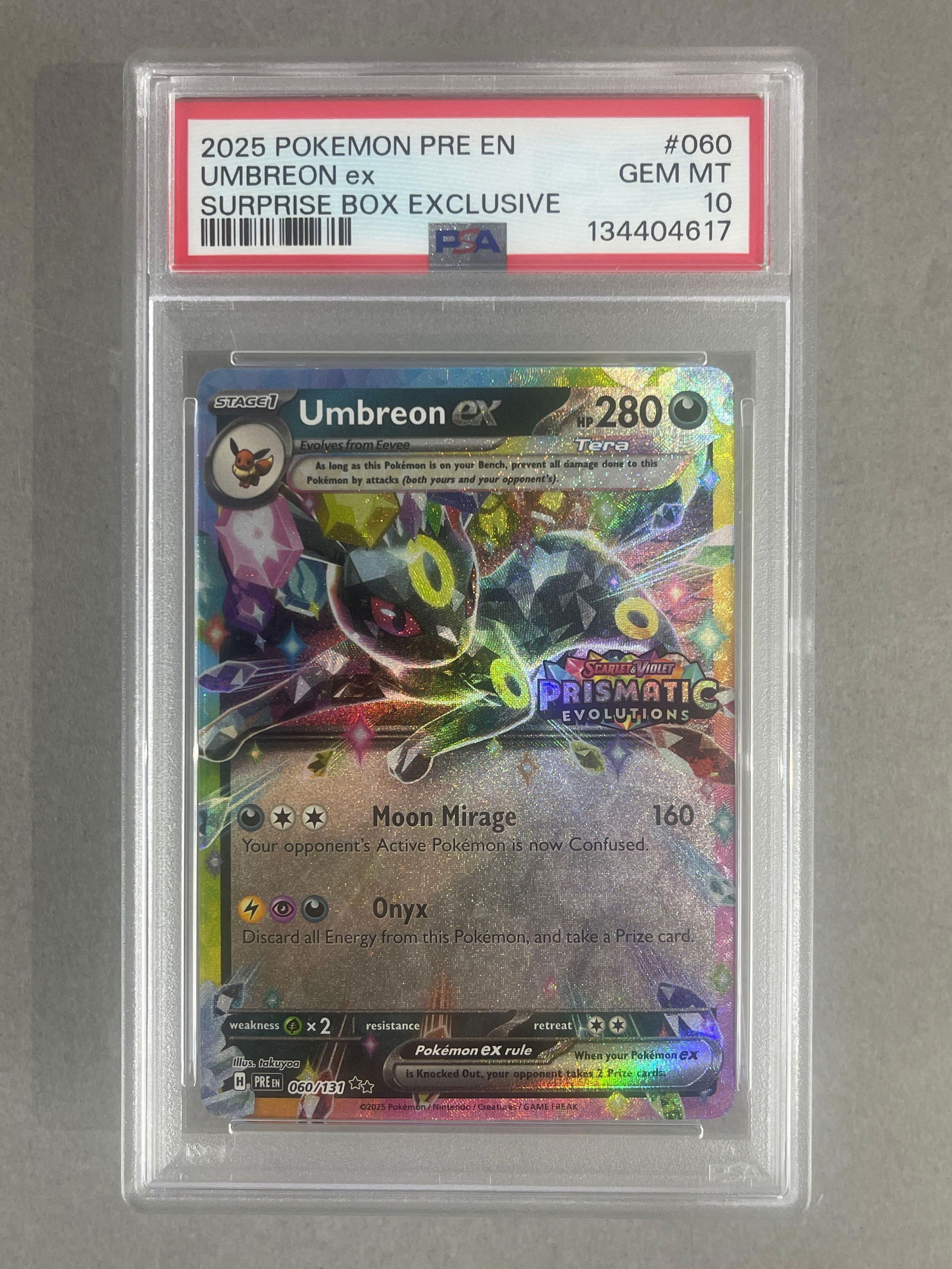 2025 Pokemon PRE Surprise Box Exclusive Umbreon ex #060 PSA 10 (1 of 2)