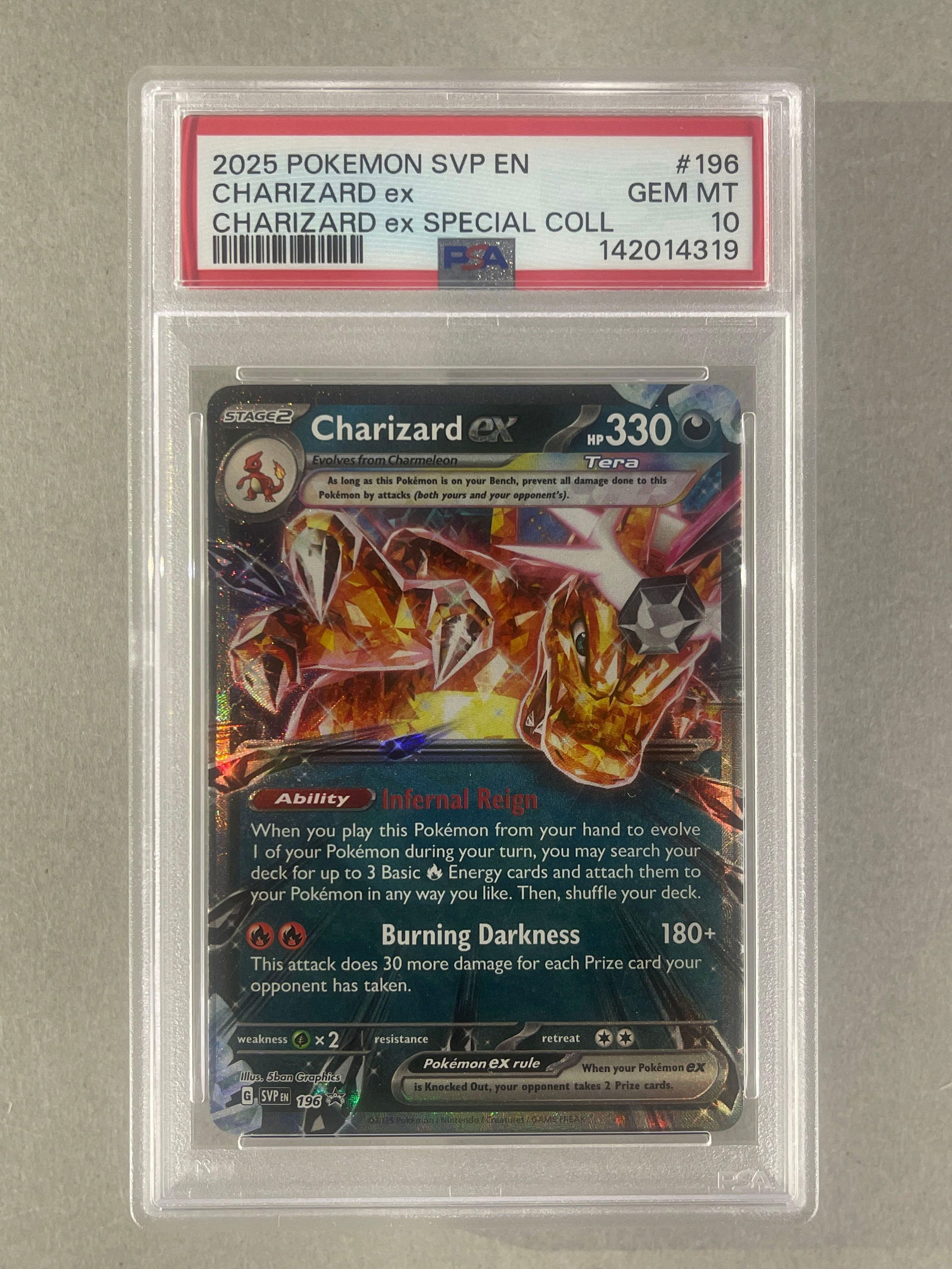 2025 Pokemon Scarlet and Violet Special Collection Box Holo Charizard #196 PSA 10 (1 of 2)