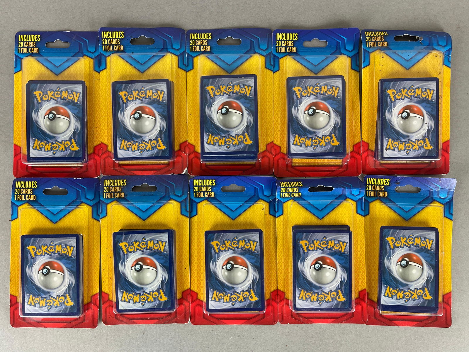10 - 2019 Pokemon MJ Holding Mystery Blister Packs: All cards from 2019 and older includes foil cards, 20 - cards per pack