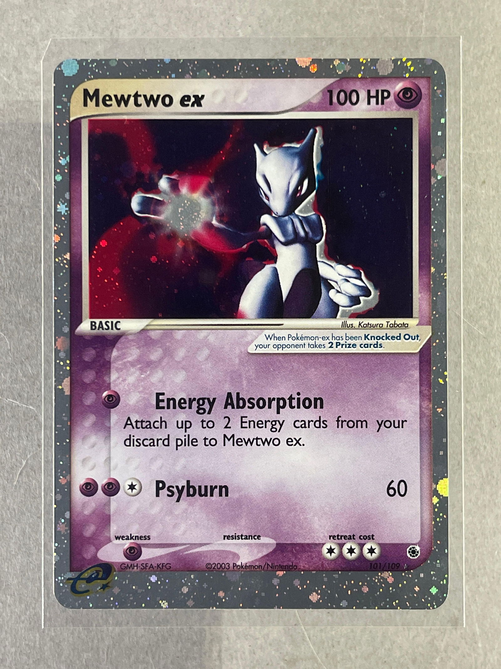 2003 Pokemon ex Ruby and Sapphire Holo Mewtwo ex #101: 2003 Pokemon ex Ruby and Sapphire Holo Mewtwo ex #101, Sharp card, Ready to Grade