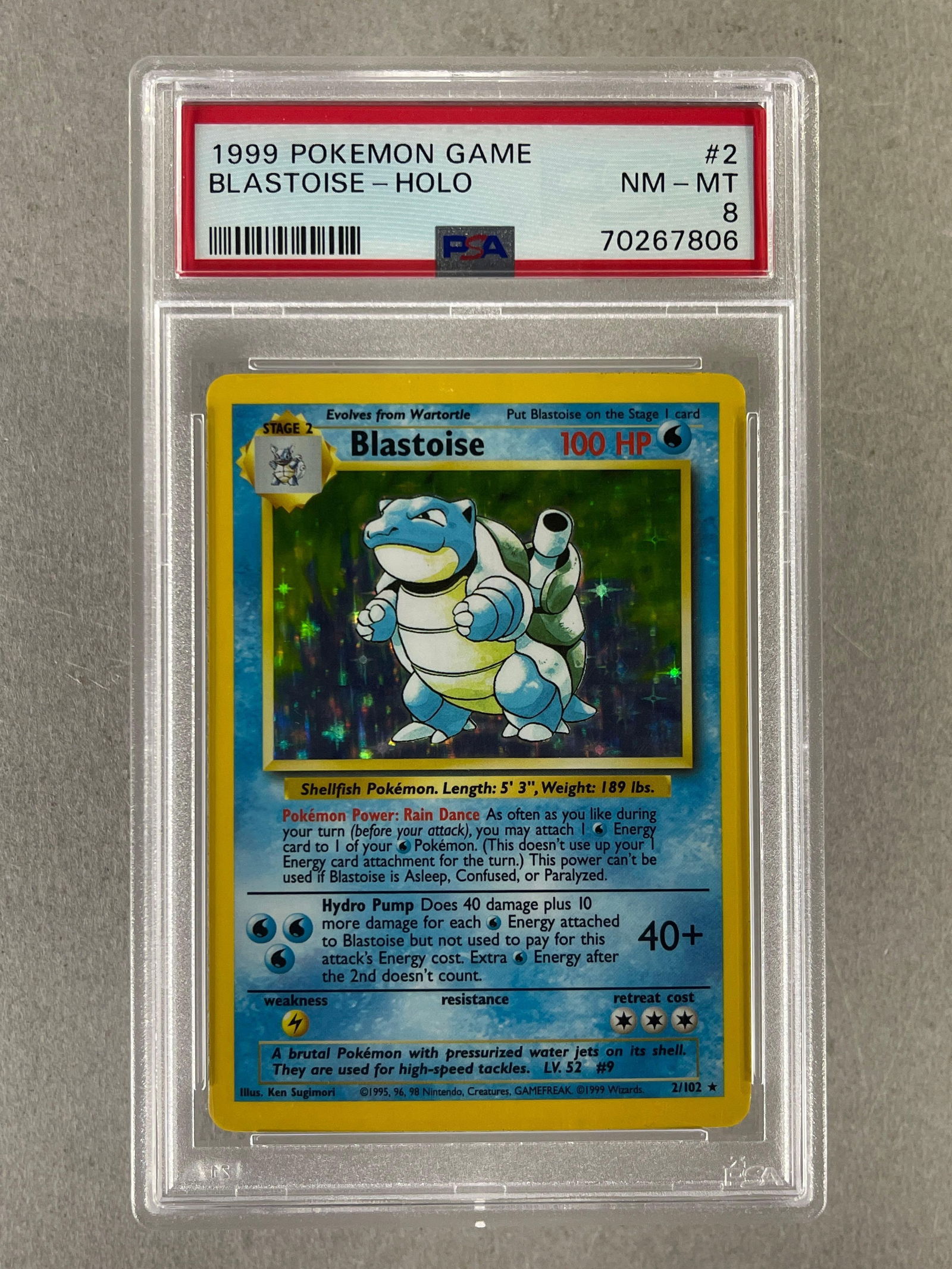 1999 Pokemon Game Holo Blastoise #2 PSA 8 (1 of 2)