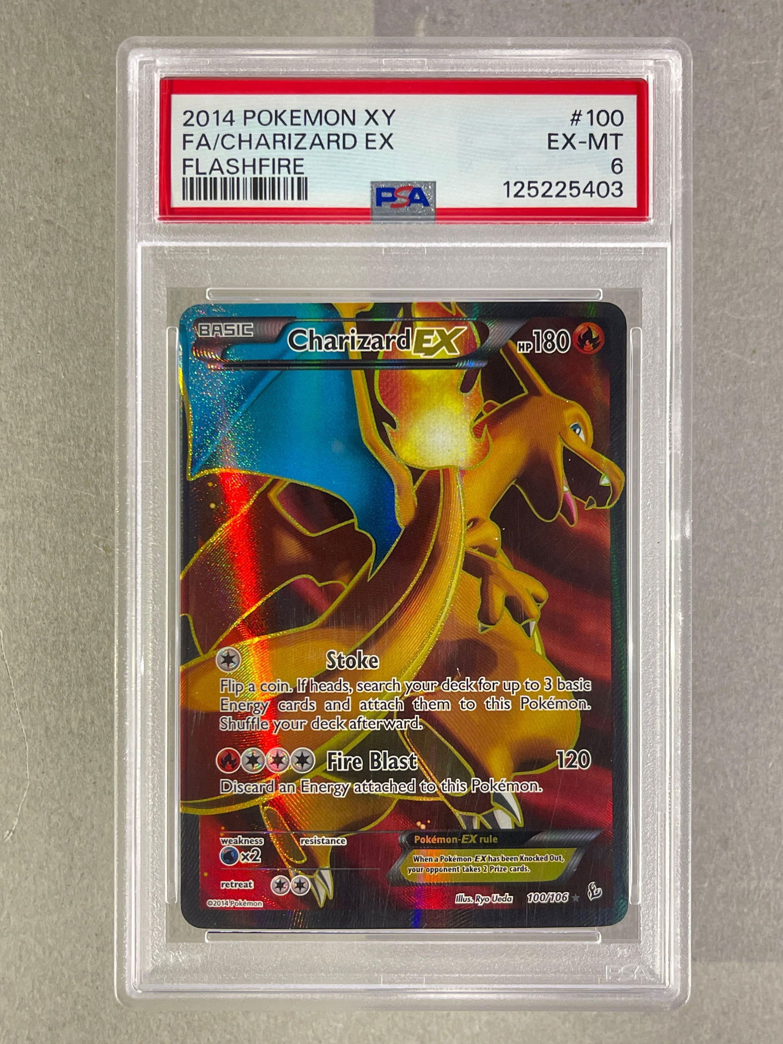 2014 Pokemon XY Flashfire Full Art Charizard EX #100 PSA 6 (1 of 2)