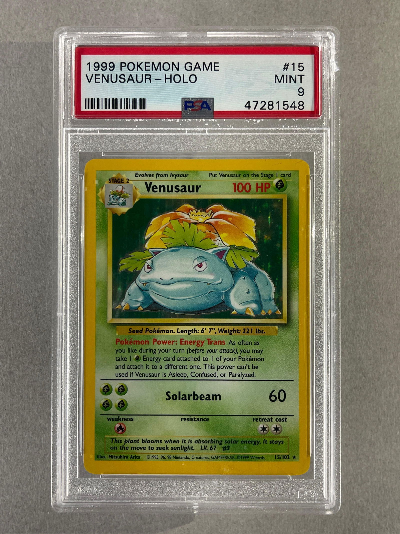 1999 Pokemon Game Holo Venusaur #15 PSA 9 (1 of 2)