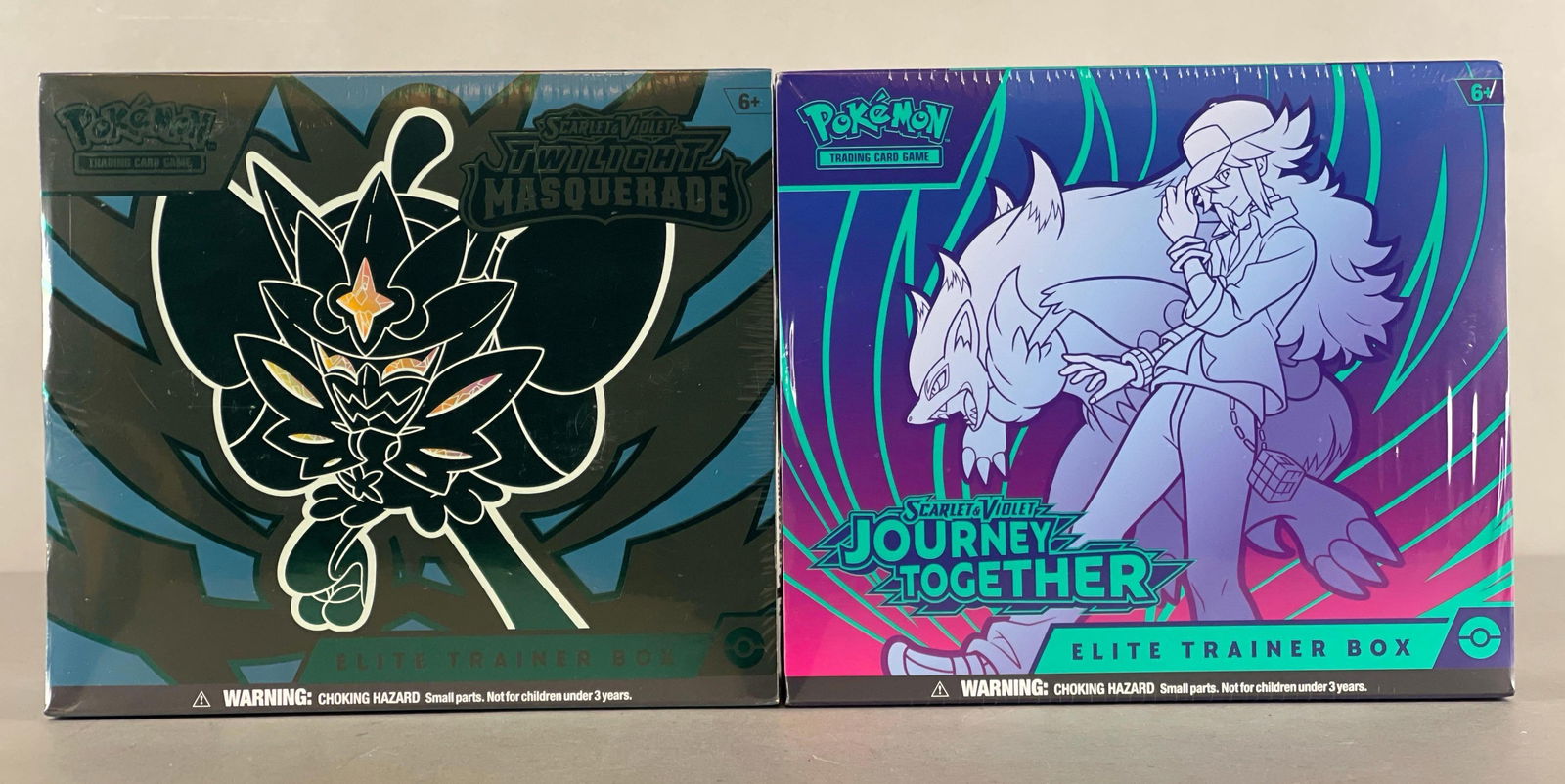 2 - 2024 - 25 Pokemon SV Twilight Masquerade and Journey Together Elite Trainer Boxes: 9 - Booster packs per box