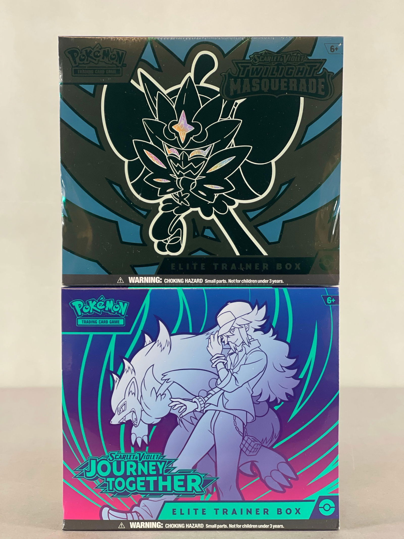 2 - 2024 - 25 Pokemon SV Twilight Masquerade and Journey Together Elite Trainer Boxes: 9 - Booster packs per box