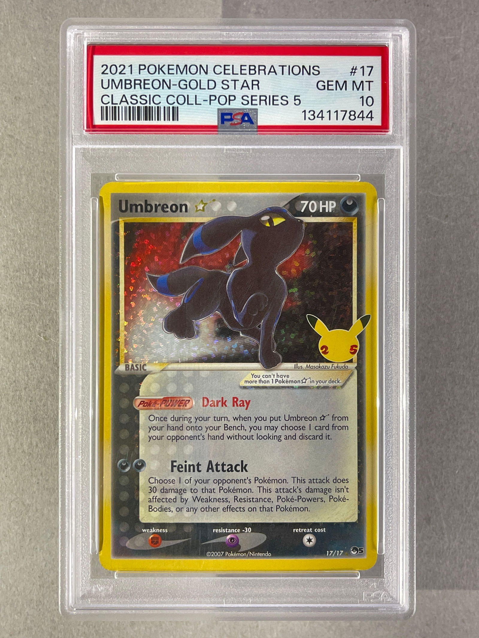 2021 Pokemon Celebrations Classic Gold Star Umbreon #17 PSA 10 (1 of 2)