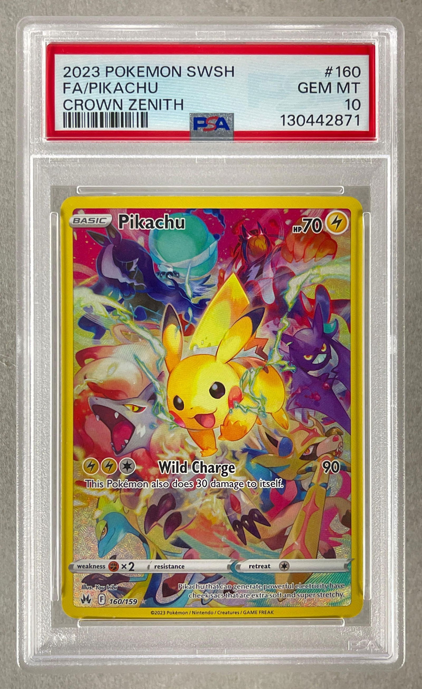 2023 Pokemon Sword and Shield Crown Zenith Pull Art Pikachu #160 PSA 10: 2023 Pokemon Sword and Shield Crown Zenith Pull Art Pikachu #160 PSA 10