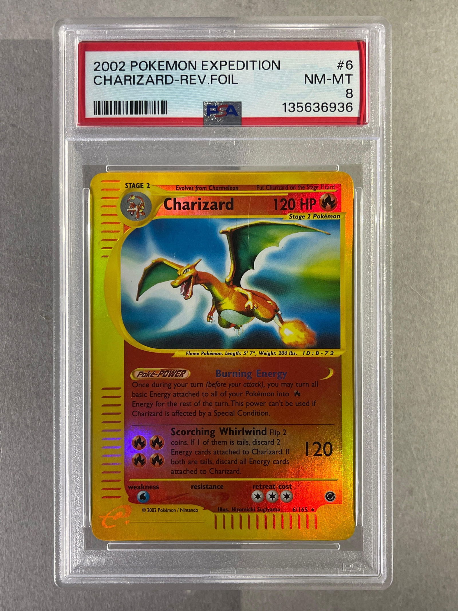 2002 Pokemon Expedition Reverse Foil Charizard #6 PSA 8 (1 of 2)