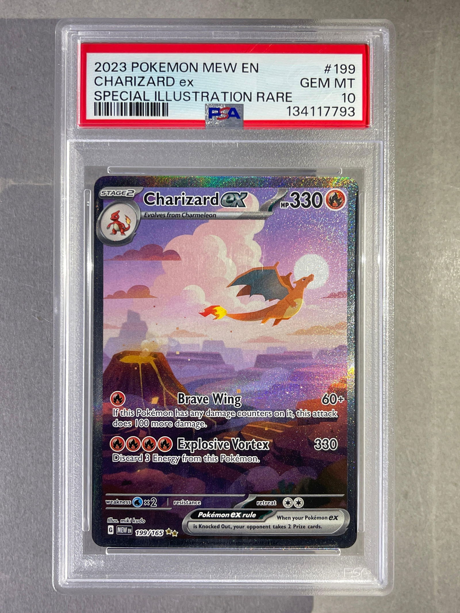 2023 Pokemon Mew EN Special Illustration Rare Charizard ex #199 PSA 10: 2023 Pokemon Mew EN Special Illustration Rare Charizard ex #199 PSA 10