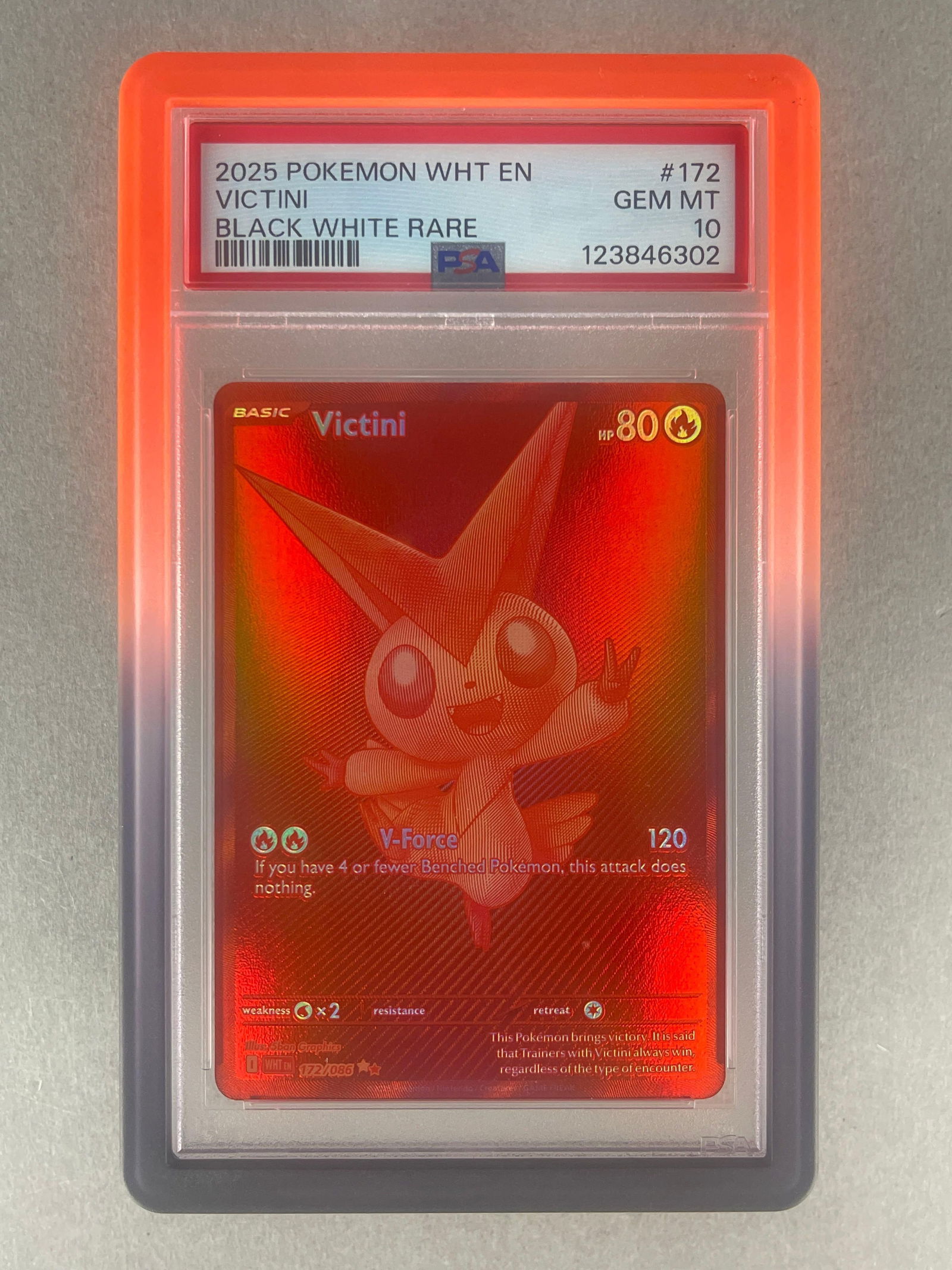 2025 Pokemon Black and White Rare Victini #172 PSA 10: 2025 Pokemon Black and White Rare Victini #172 PSA 10