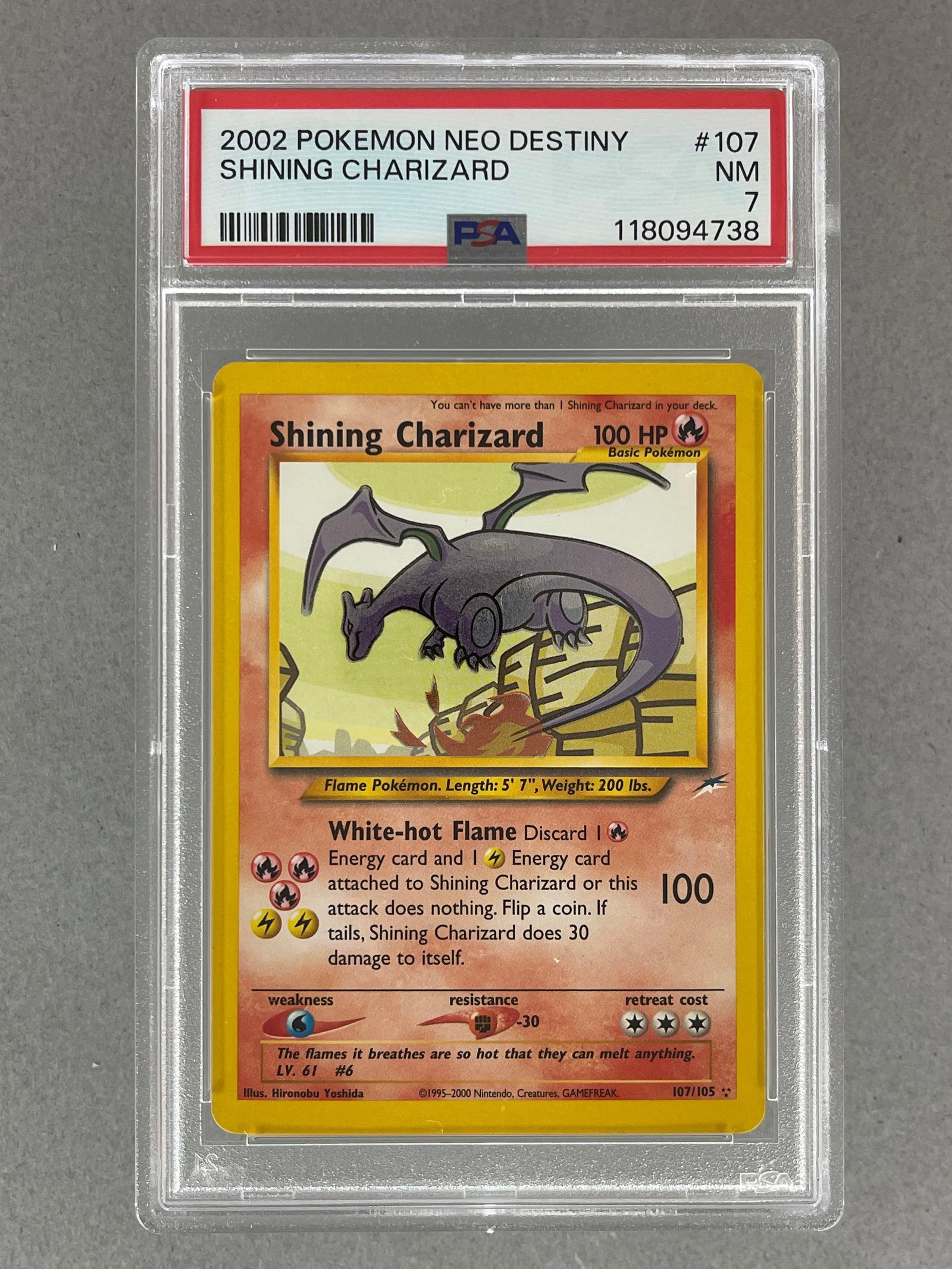 2002 Pokemon Neo Destiny Shining Charizard #107 PSA 7 (1 of 2)