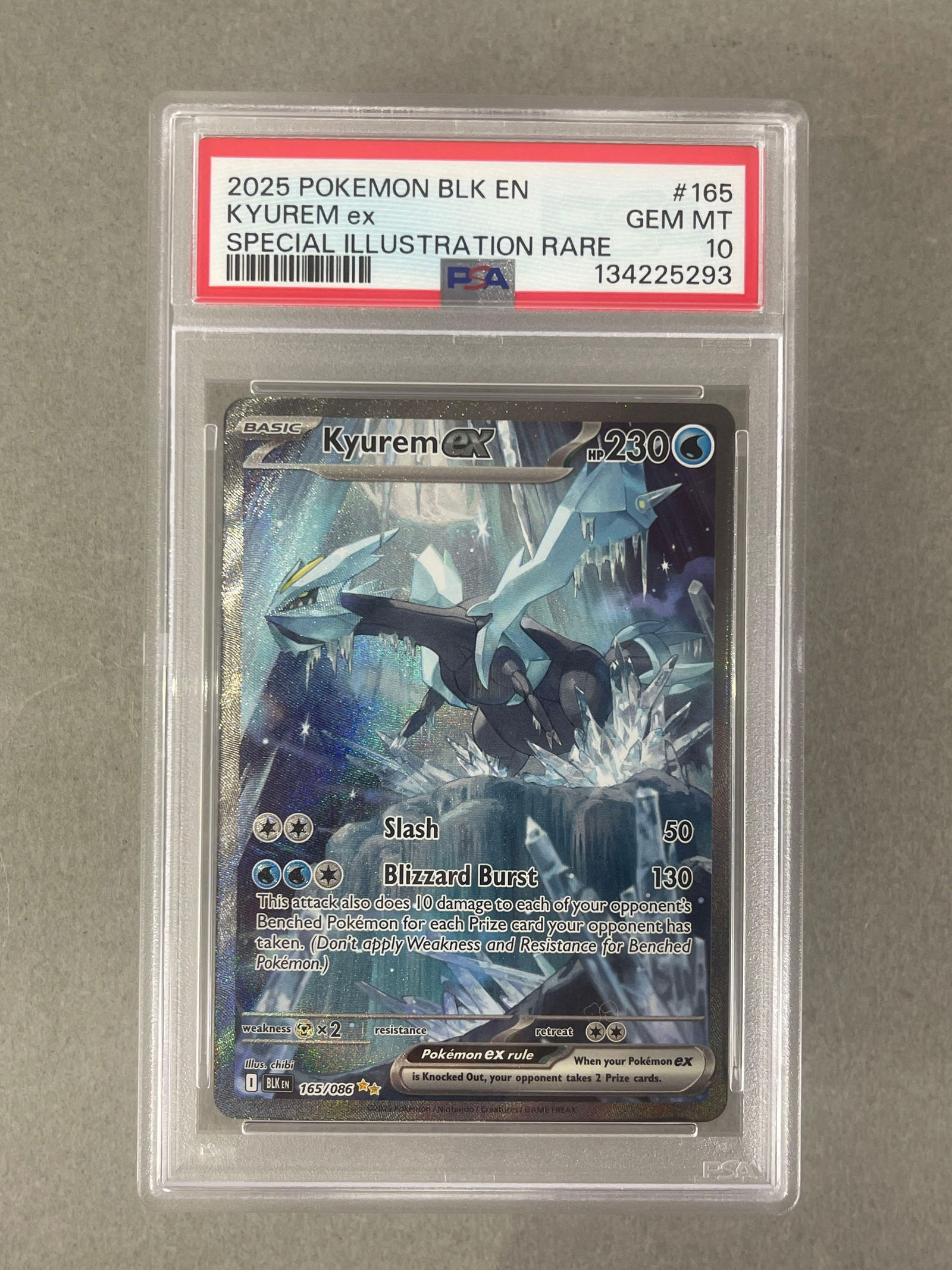 2025 Pokemon BLK Special Illustration Rare Kyurem ex #165 PSA 10 (1 of 2)