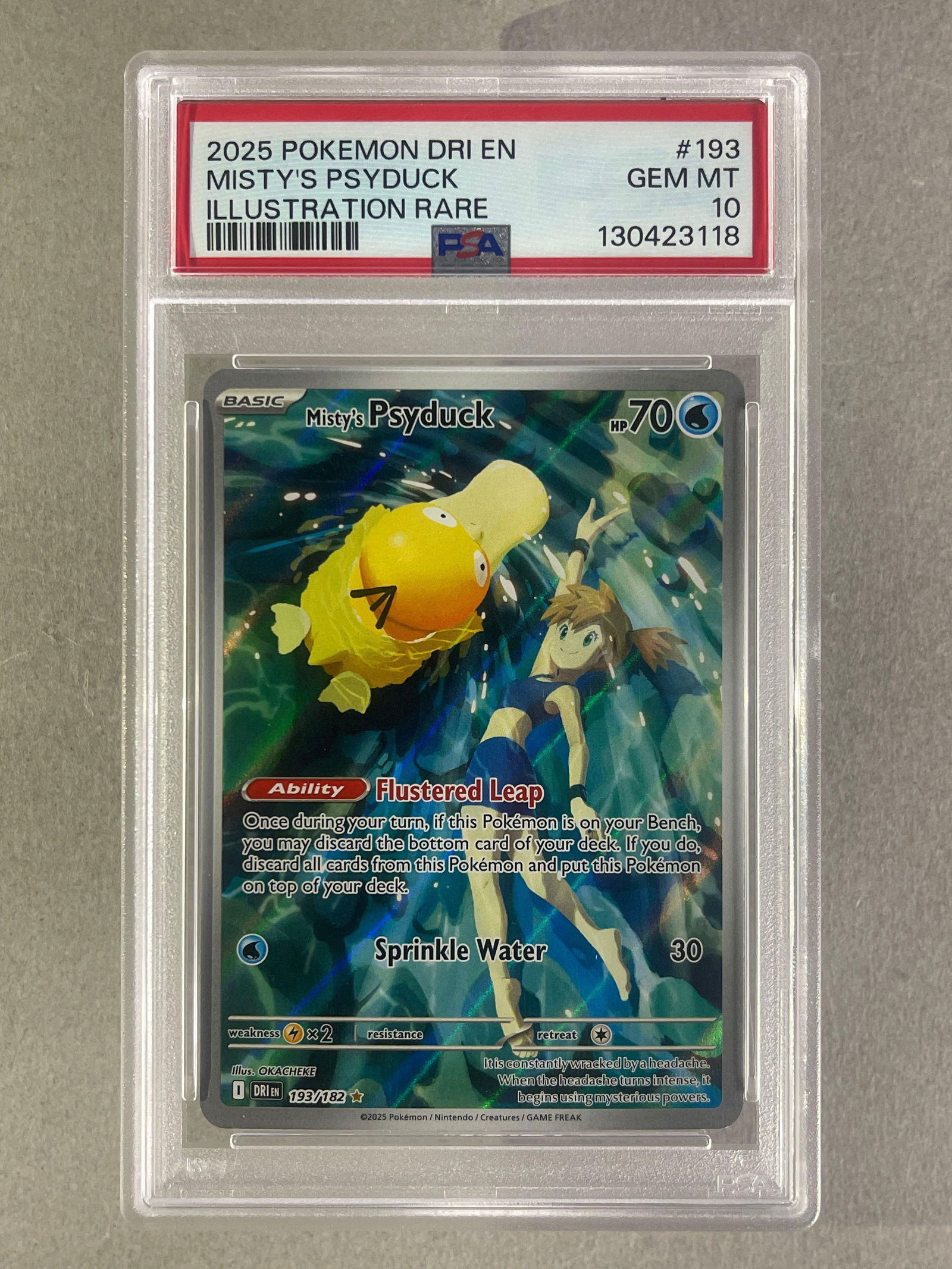 2025 Pokemon DRI Illustartion Rare Mistys Psyduck #193 PSA 10 (1 of 2)