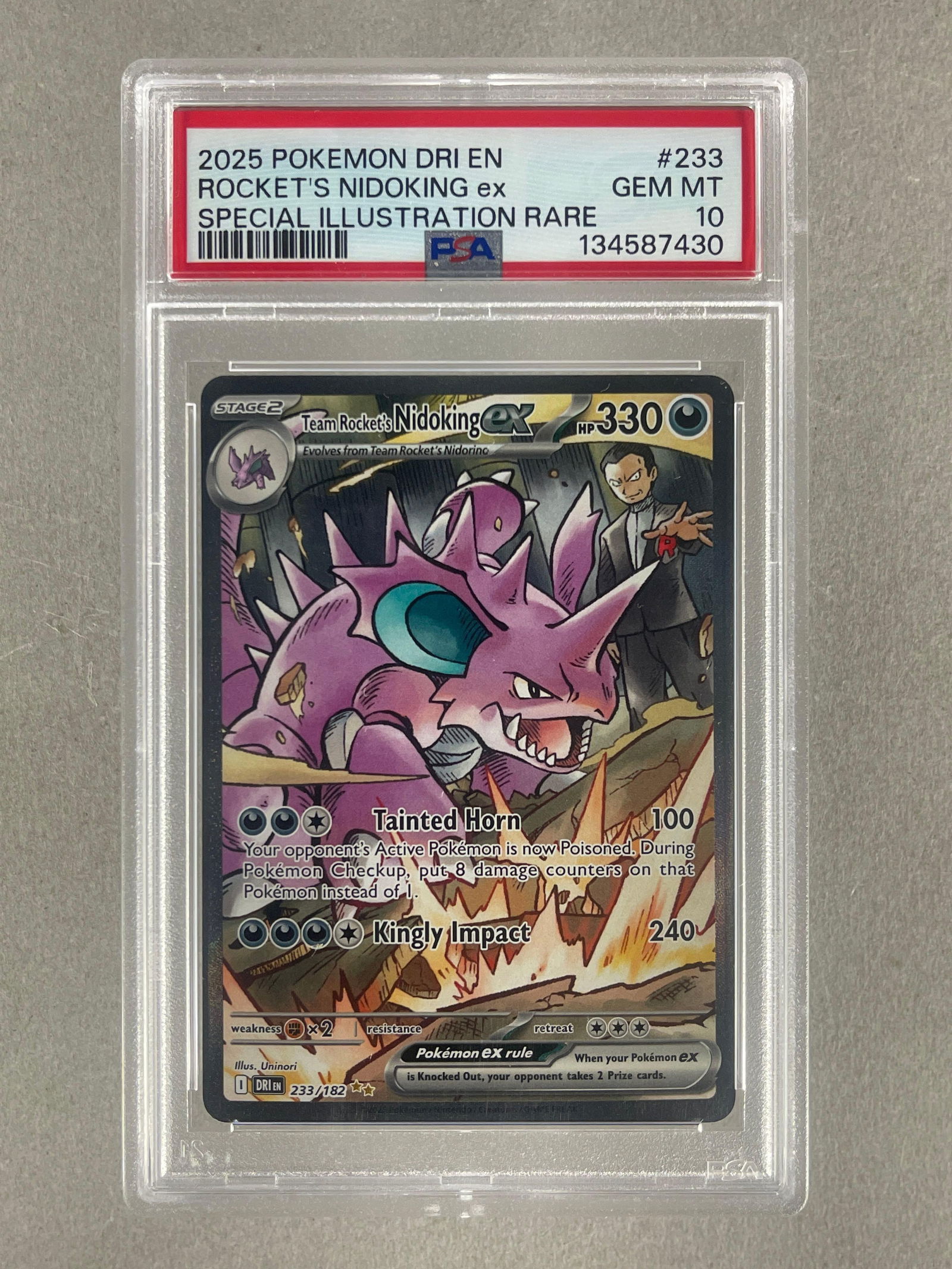 2025 Pokemon DRI Special Illustartion Rare Rockets Nidoking ex #233 PSA 10 (1 of 2)