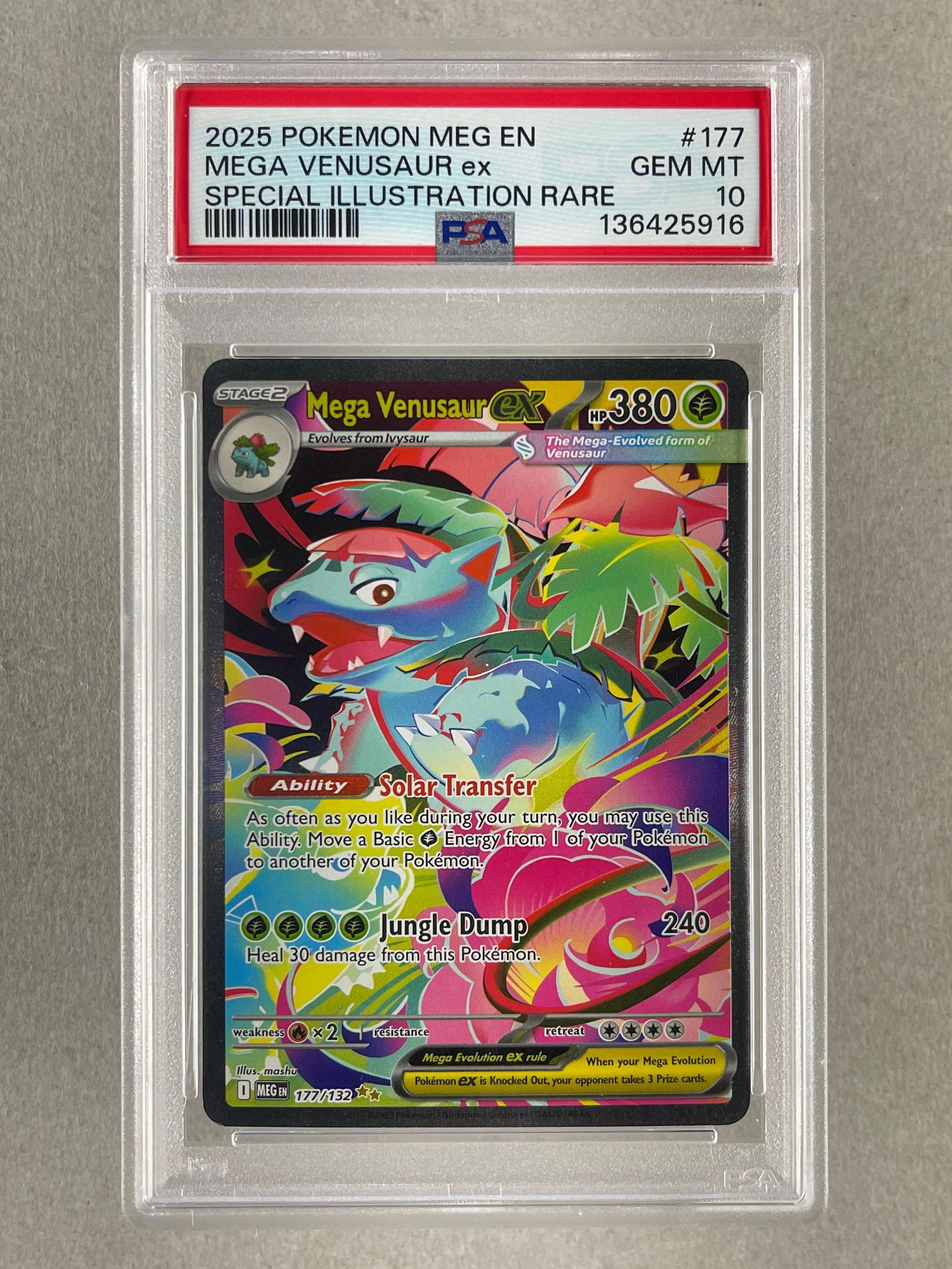 2025 Pokemon Mega Special Illustration Rare Mega Venusaur ex #177 PSA 10: 2025 Pokemon Mega Special Illustration Rare Mega Venusaur ex #177 PSA 10