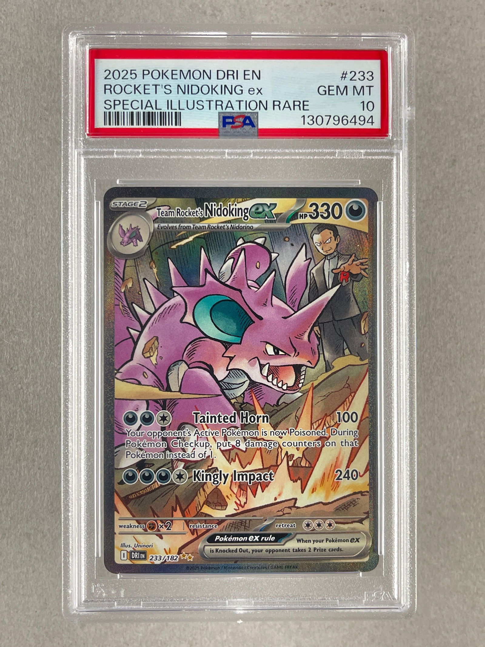 2025 Pokemon Destined Rivals Special Illustration Rare Rockets Nidoking ex #233 PSA 10 (1 of 2)