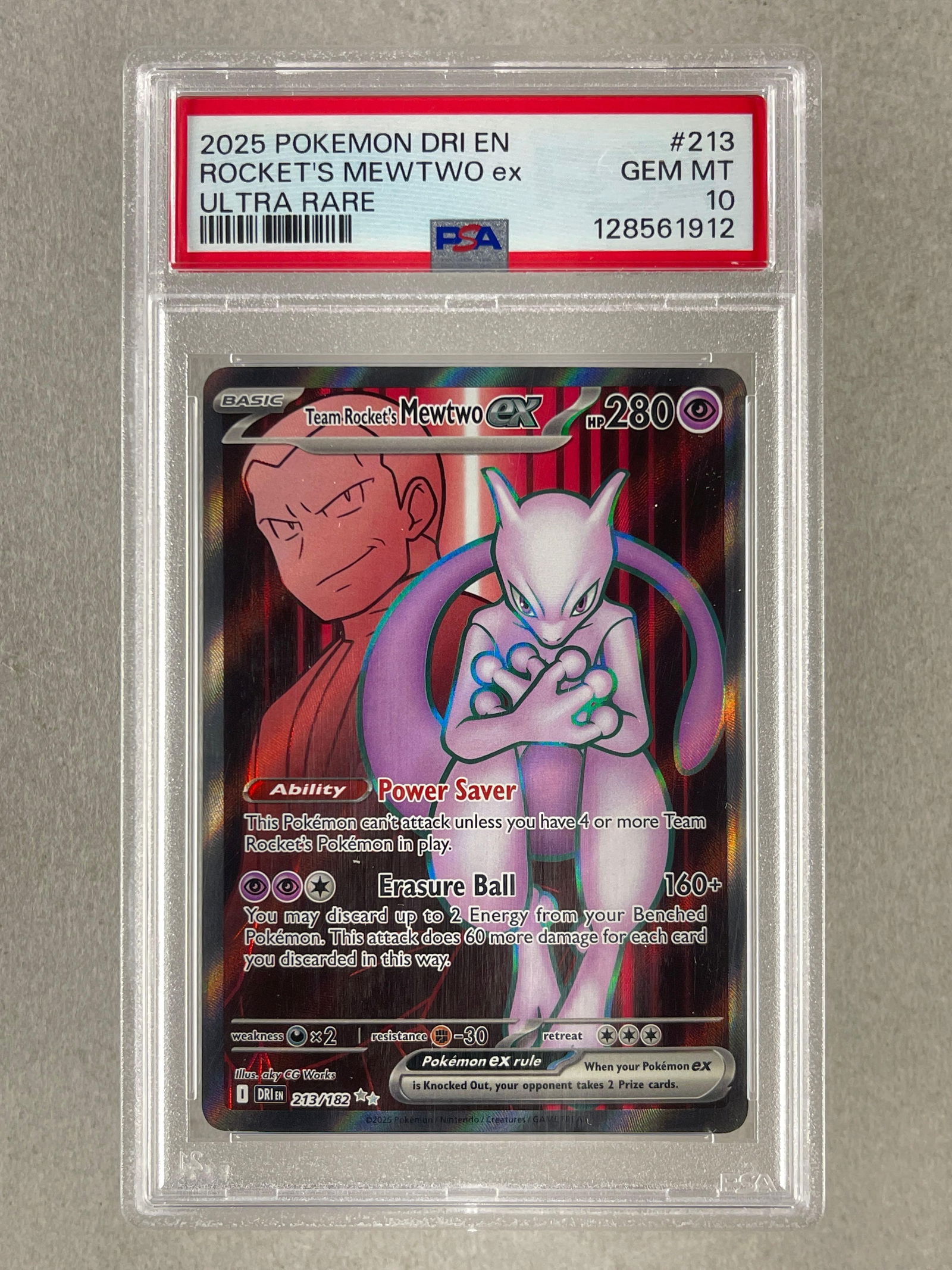 2025 Pokemon Destine Rivals Ultra Rare Rockets Mewtwo ex #213 PSA 10: 2025 Pokemon Destine Rivals Ultra Rare Rockets Mewtwo ex #213 PSA 10