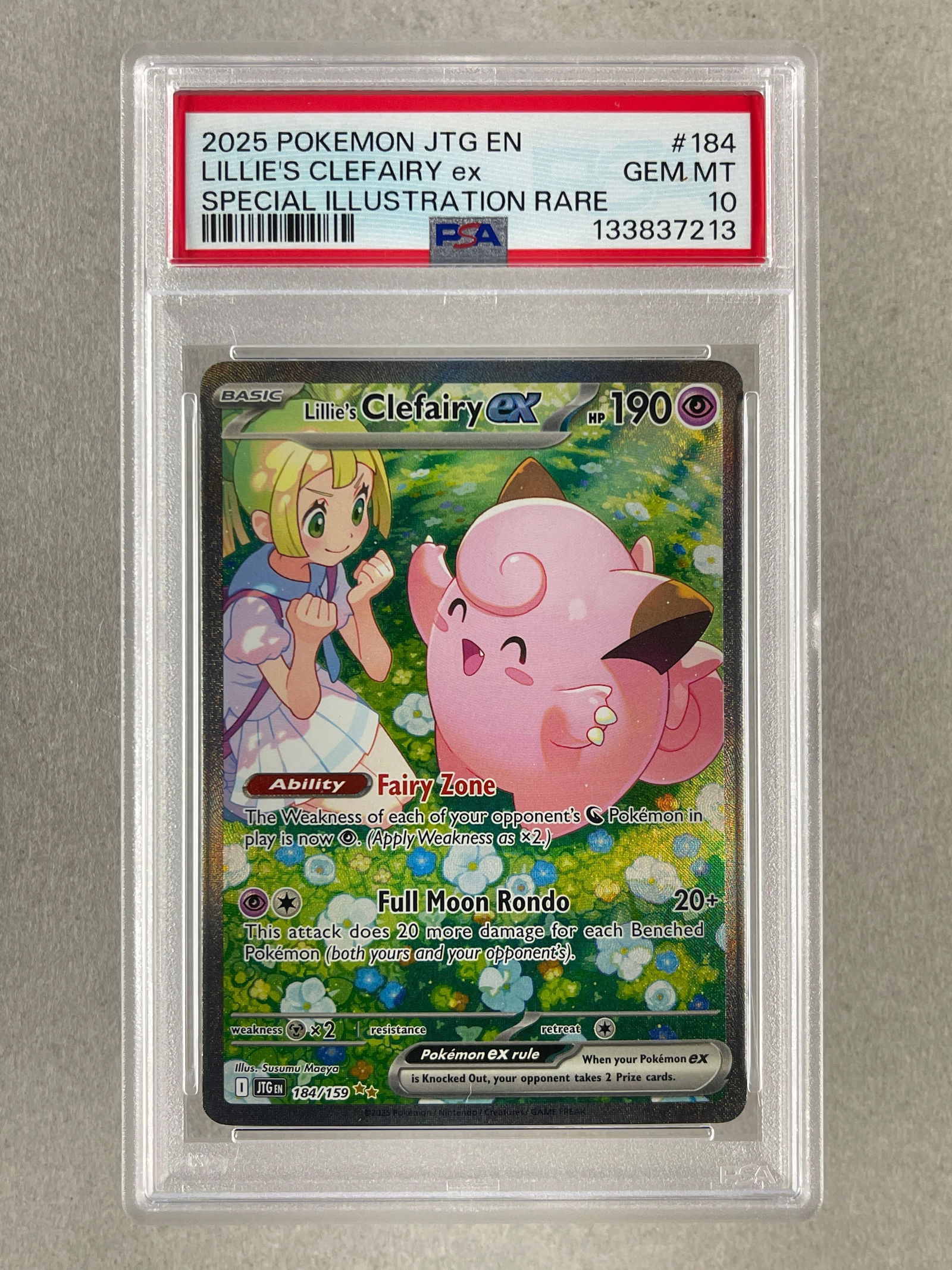 2025 Pokemon Journey Together Special Illustration RareLillies Clefairy ex #184 PSA 10: 2025 Pokemon Journey Together Special Illustration RareLillies Clefairy ex #184 PSA 10