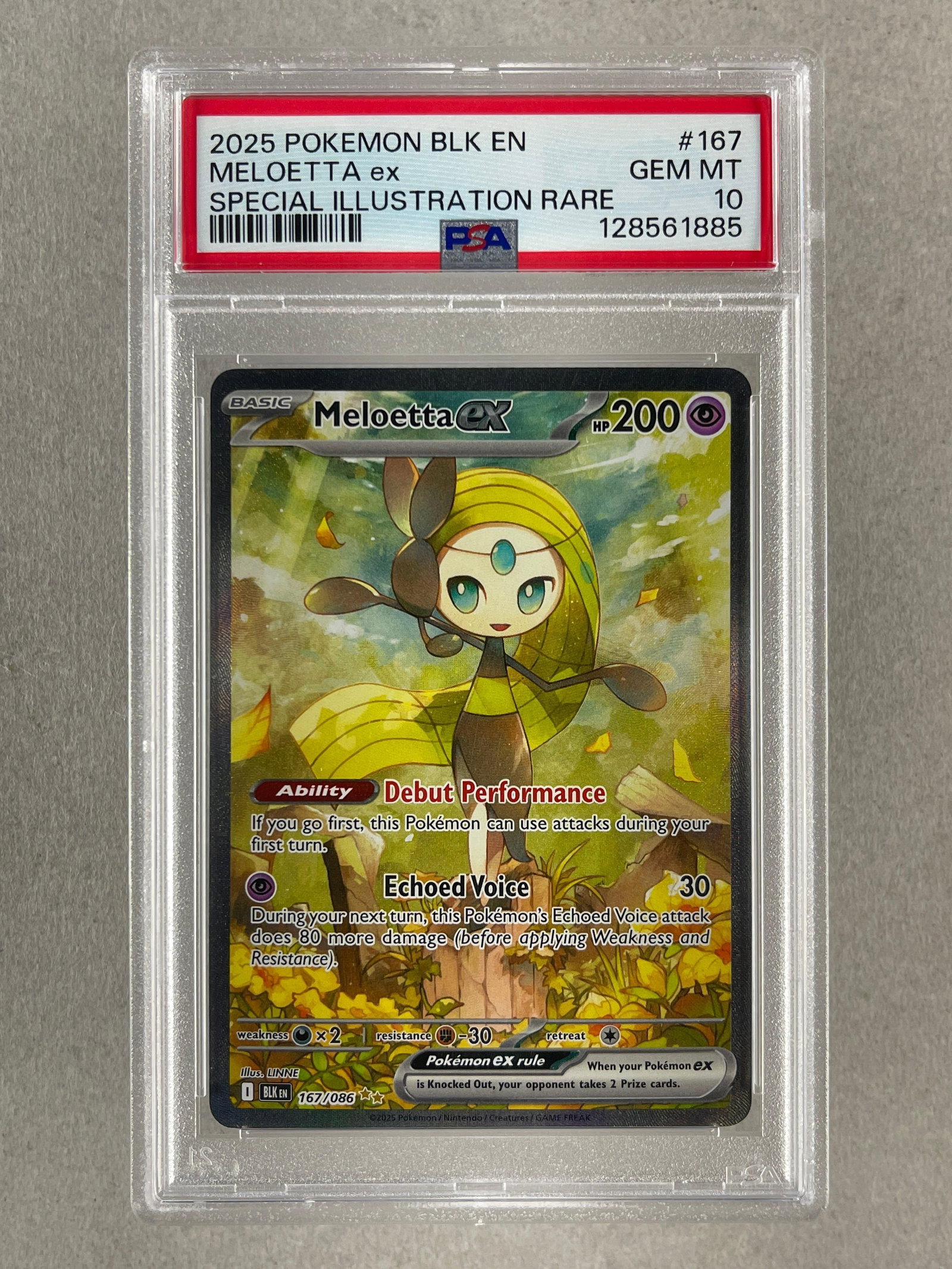 2025 Pokemon Black Bolt Special Illustration Rare Meloetta ex #167 PSA 10: 2025 Pokemon Black Bolt Special Illustration Rare Meloetta ex #167 PSA 10