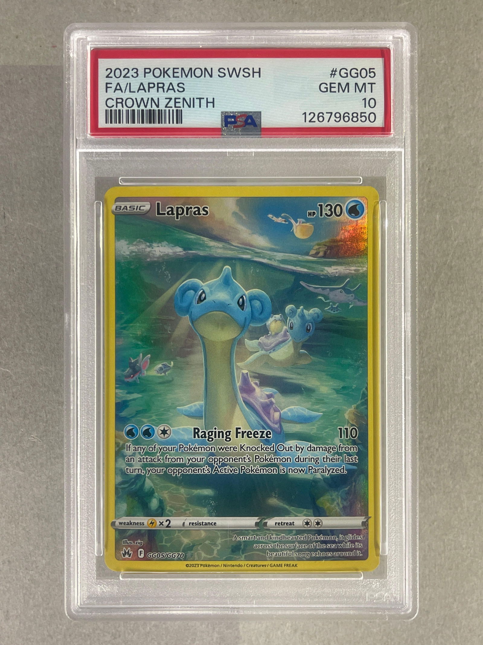 2023 Pokemon Sword and Shield Crown Zenith Full Art Lapras #GG05: 2023 Pokemon Sword and Shield Crown Zenith Full Art Lapras #GG05