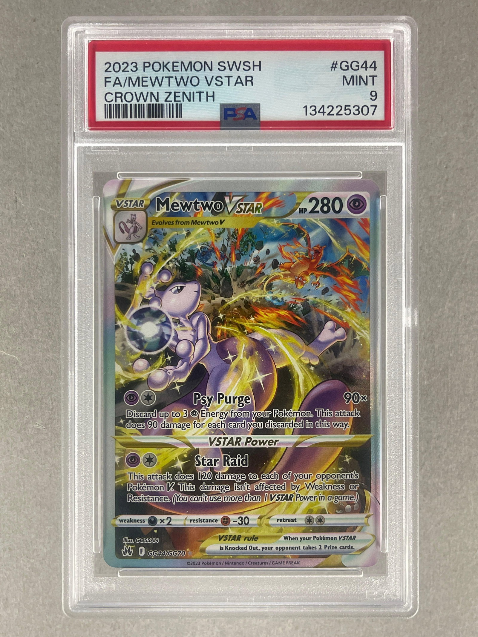2023 Pokemon SWSH Crown Zenith Full Art Mewtwo VStar #GG44 PSA 9: 2023 Pokemon SWSH Crown Zenith Full Art Mewtwo VStar #GG44 PSA 9