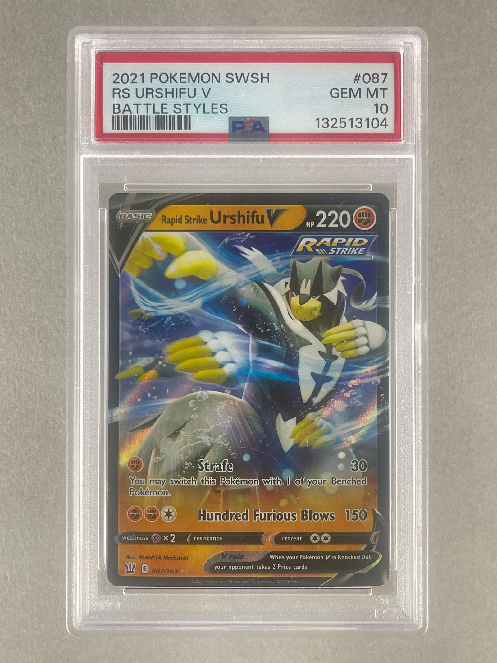 2021 Pokemon Sword and Shield Battle Styles RS Urshifu V #087 PSA 10: 2021 Pokemon Sword and Shield Battle Styles RS Urshifu V #087 PSA 10
